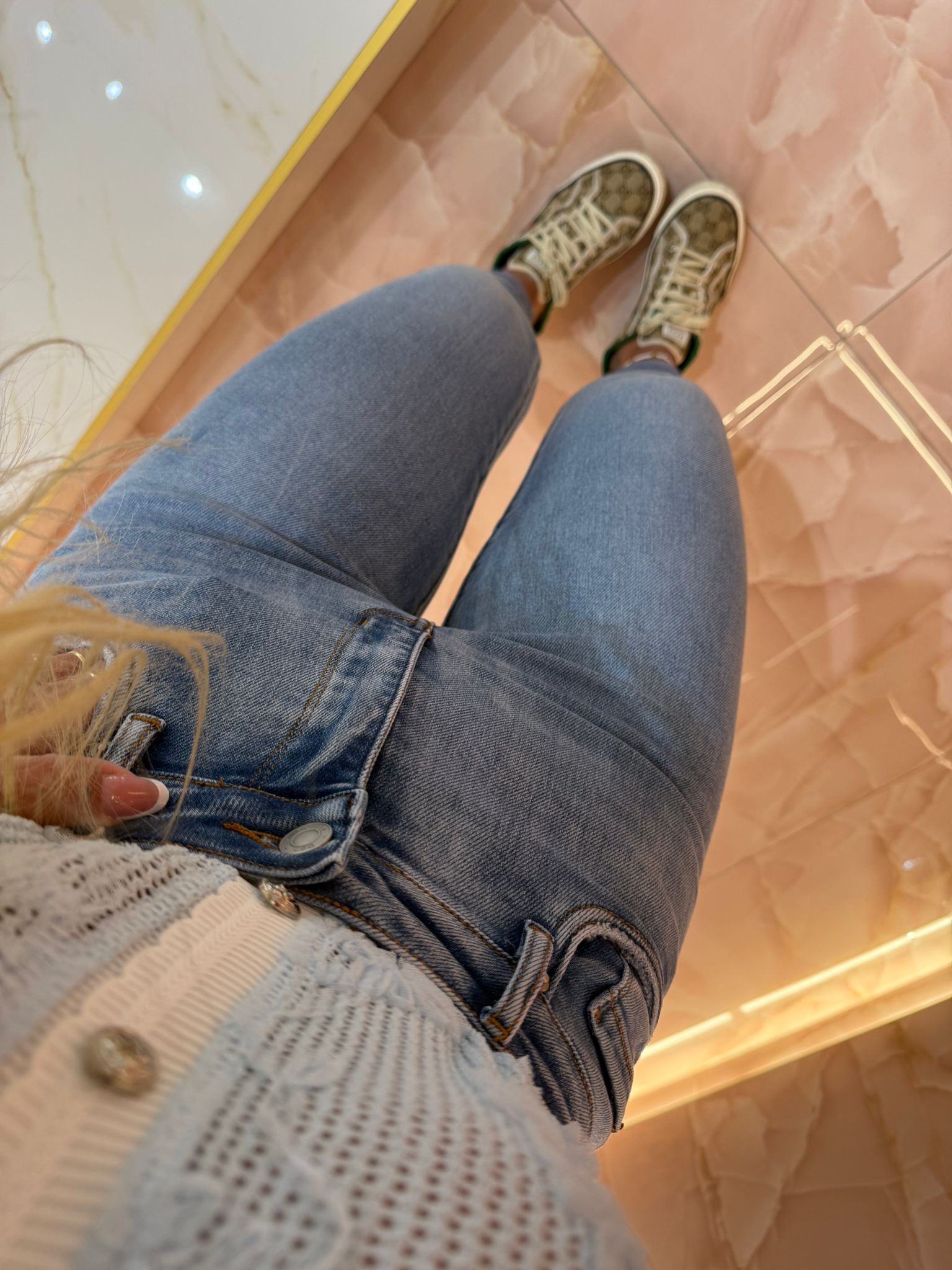 Jeans Skinny Chiaro Bustino Vita ♥