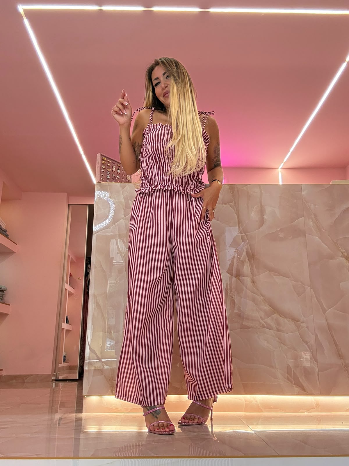 Coordinato Tutti In Riga Rosa ♥