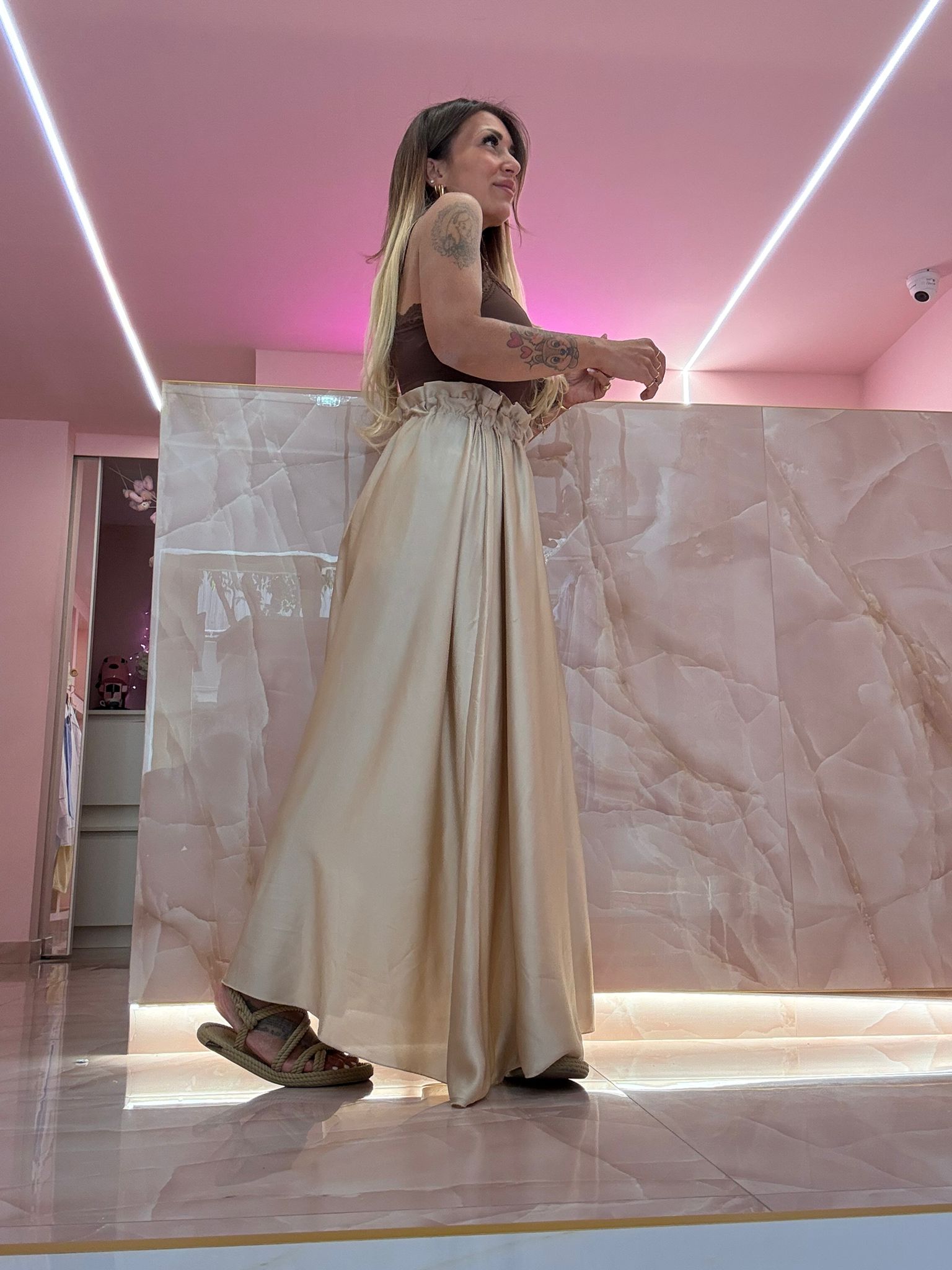 Gonnellone In Raso Beige ♥