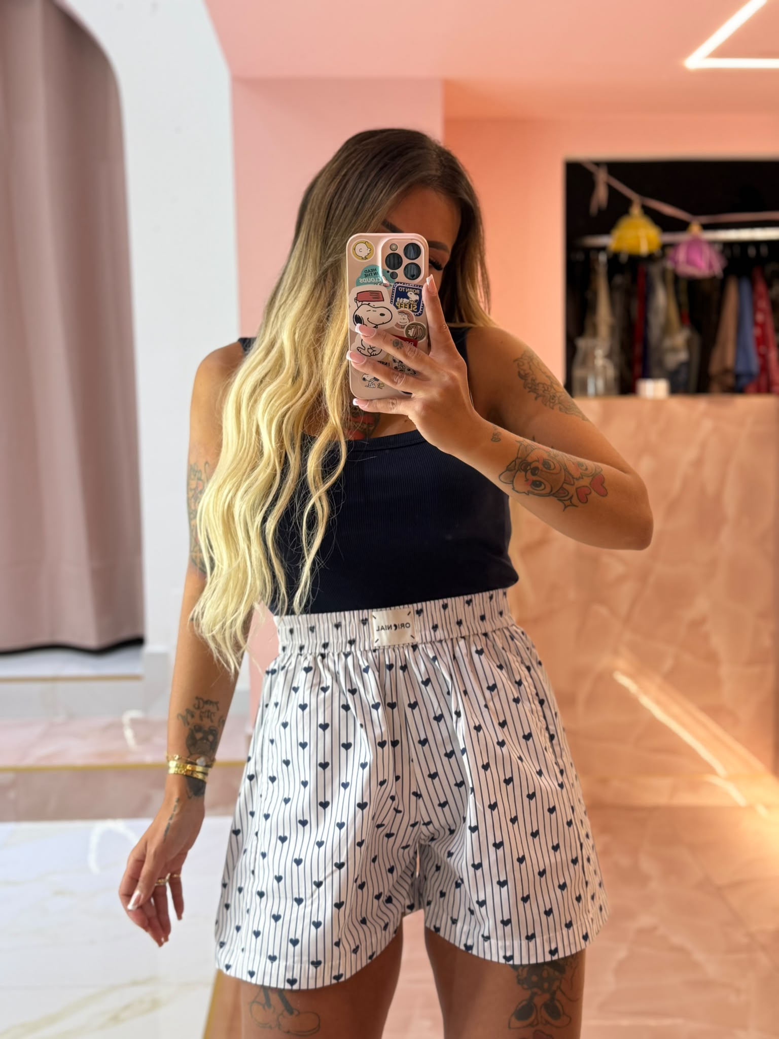 Pantaloncini Cuoricini Gessati Blu ♥