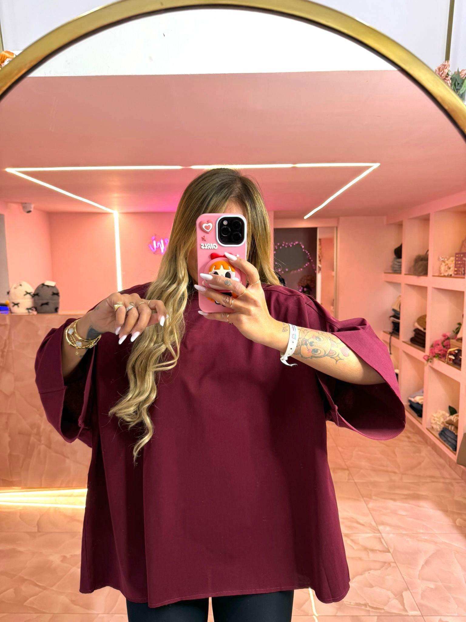 Maxi Shirt Top Bordo&