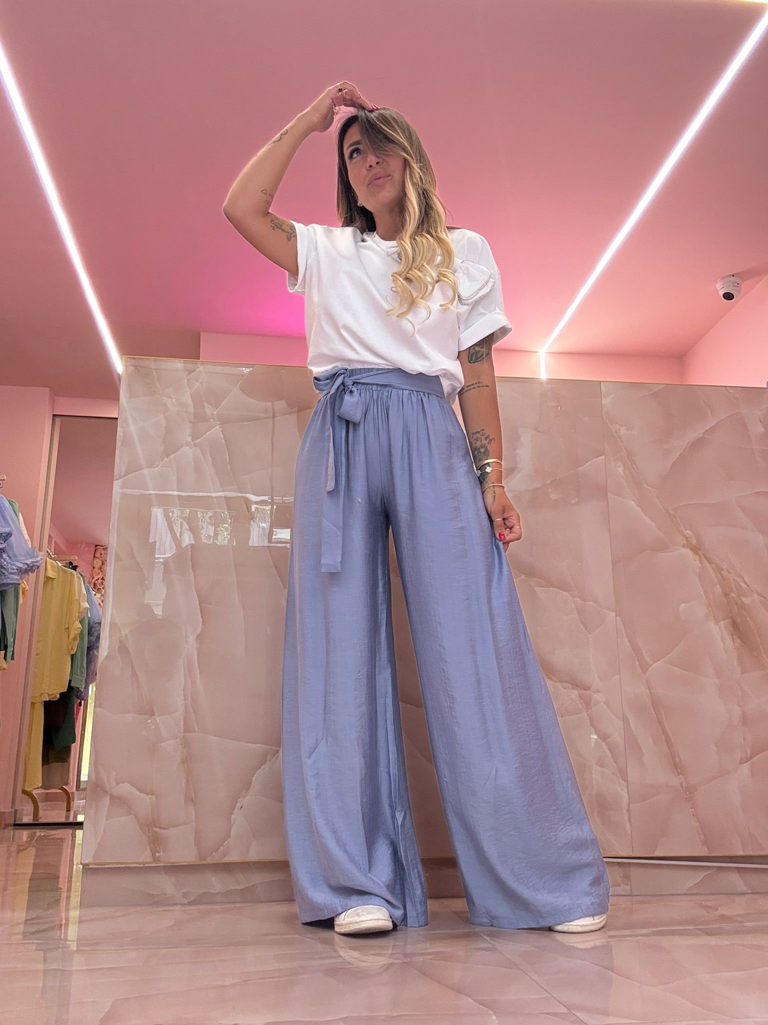 Pantalone Cinturino Palazzo Polvere ♥