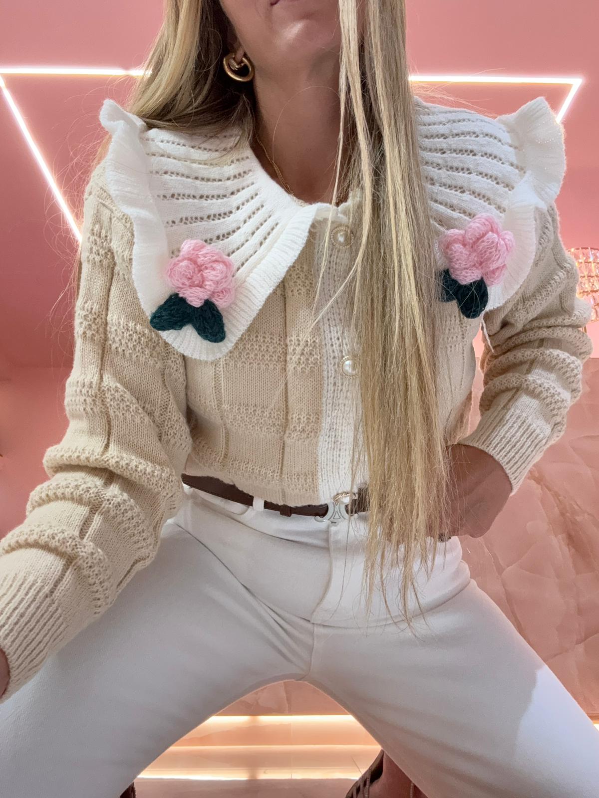 Maglioncino Cardigan Collettone Beige ♥
