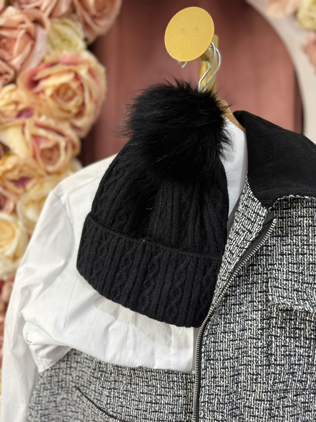 Cappellino Ecopelliccia Nero ♥