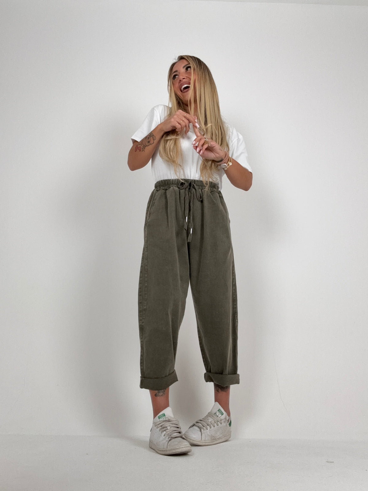 Pantalone Gym Slavato Verde ♥