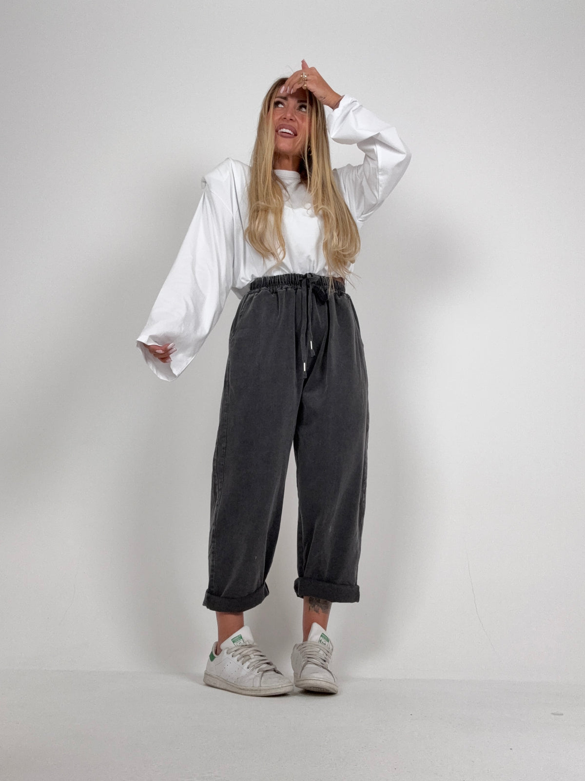 Pantalone Gym Slavato Grigio ♥