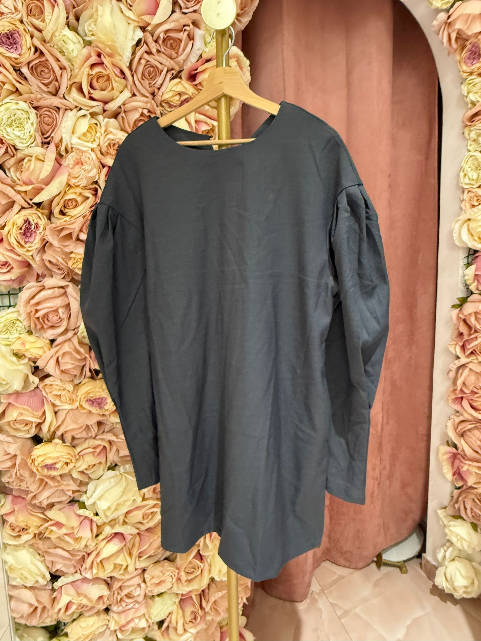 Dress In Camicia Grigio Balloon