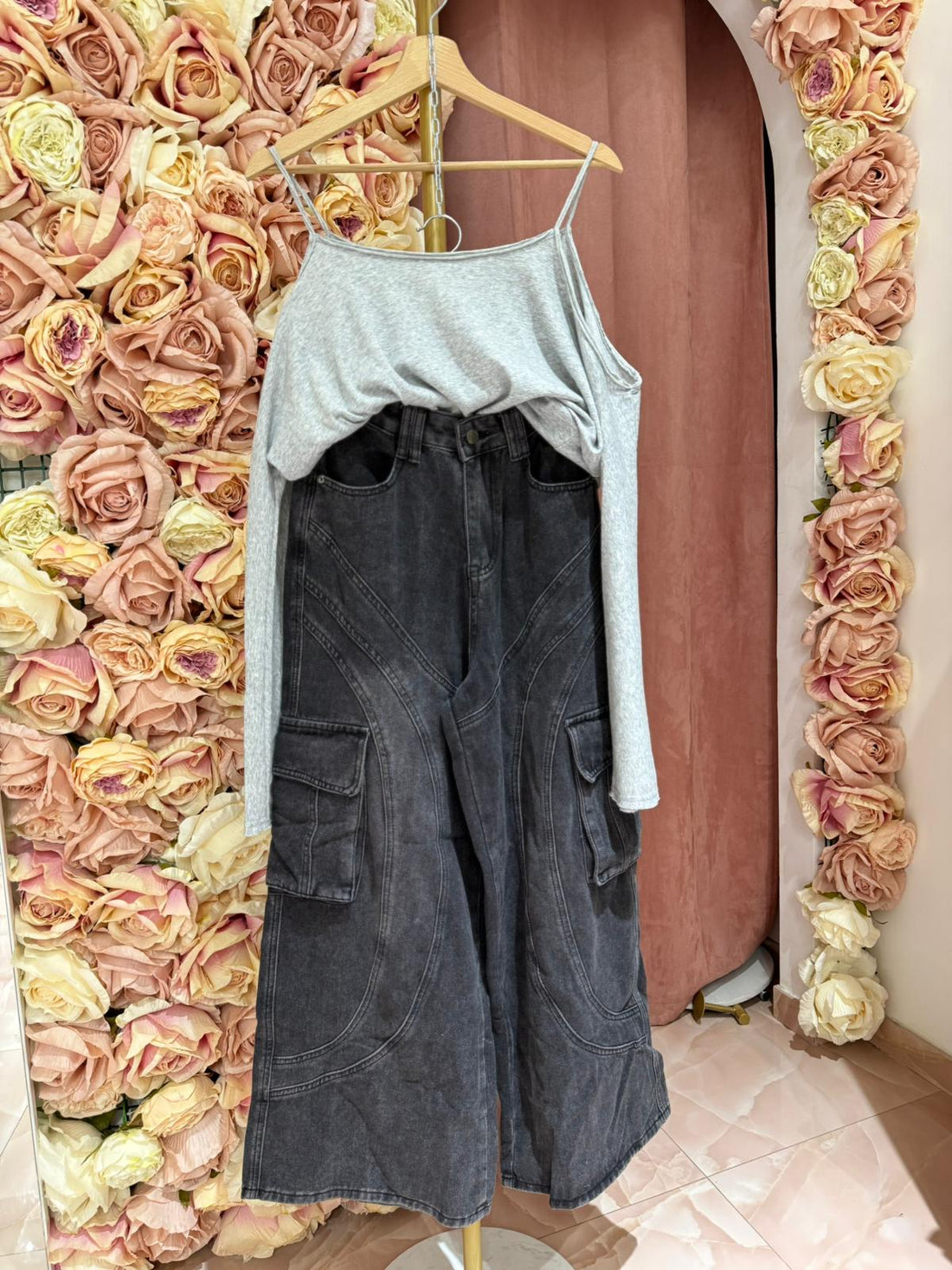 Jeans Cargo Sfumato Grigio