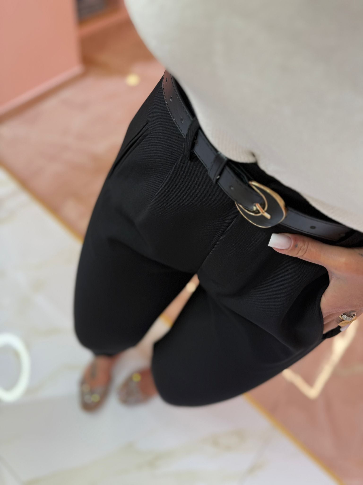 Pantalone Cinturino Nero ★