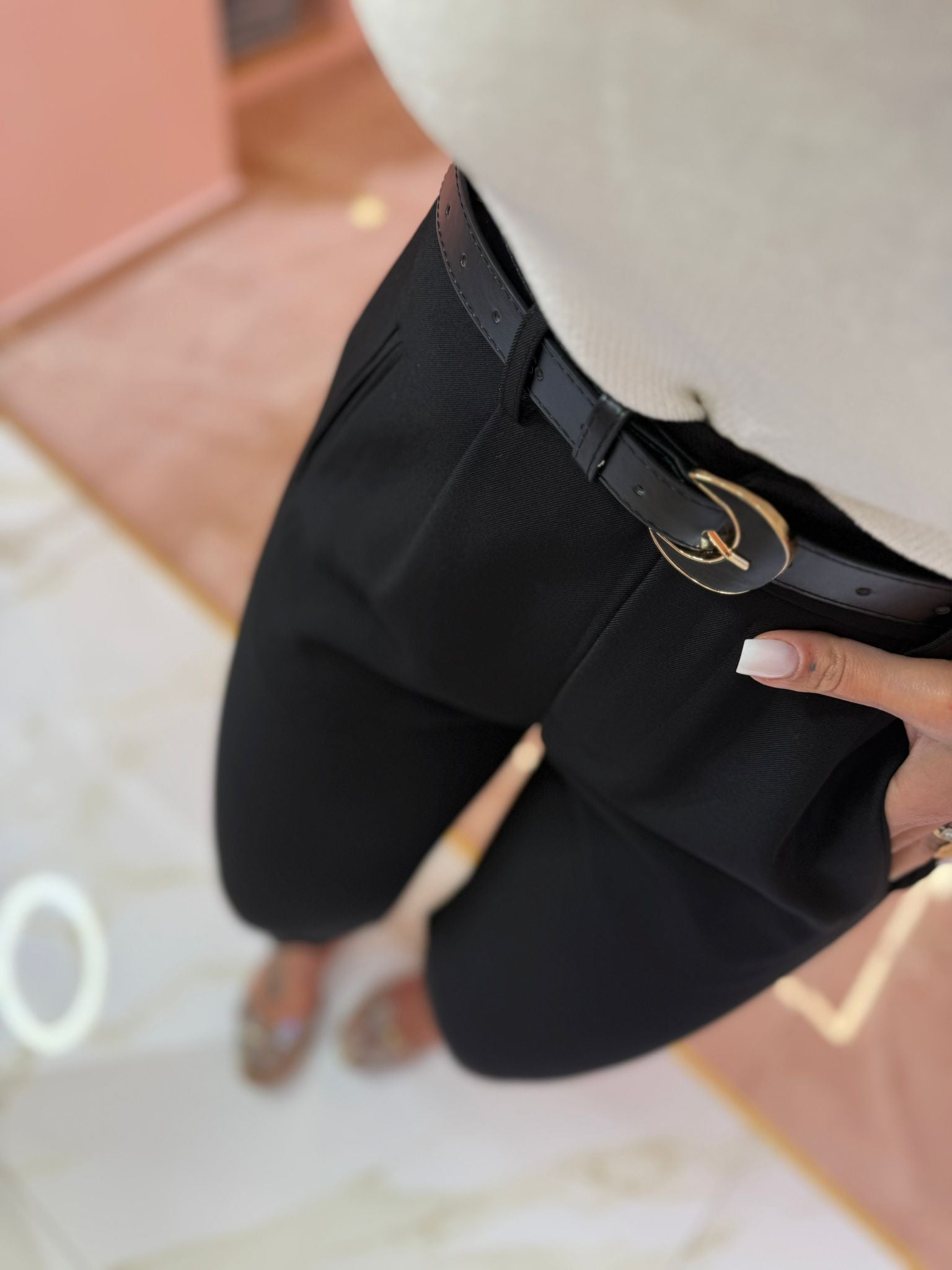 Pantalone Cinturino Nero ★