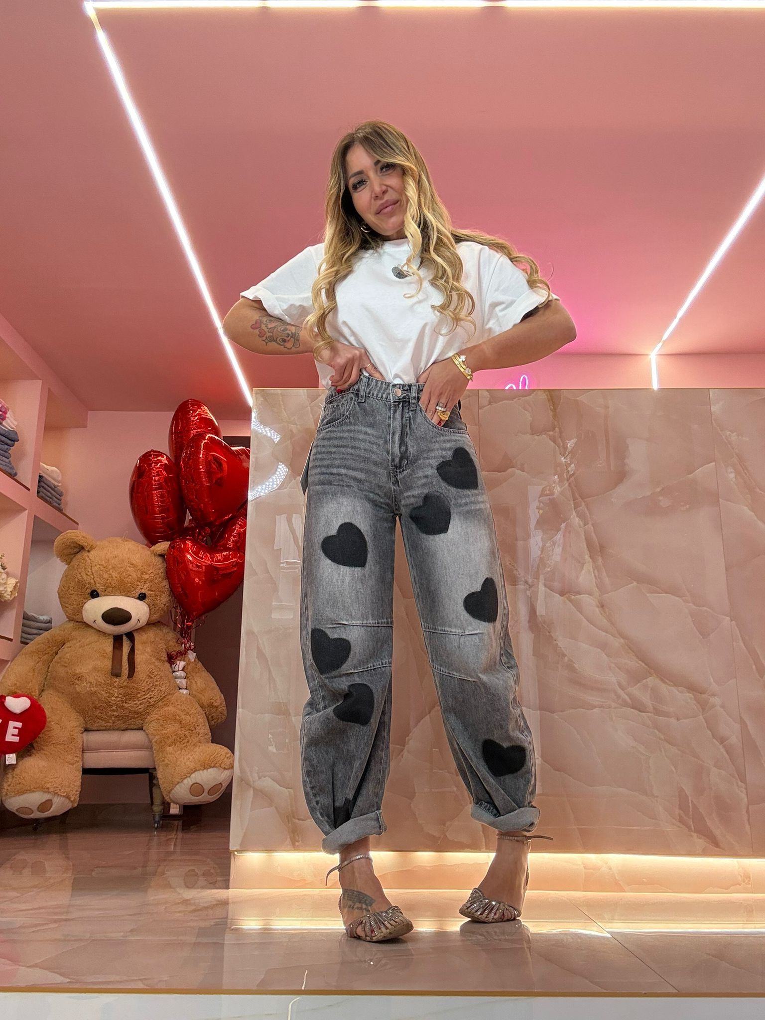 Jeans Cuoricini Con La Pala ♥