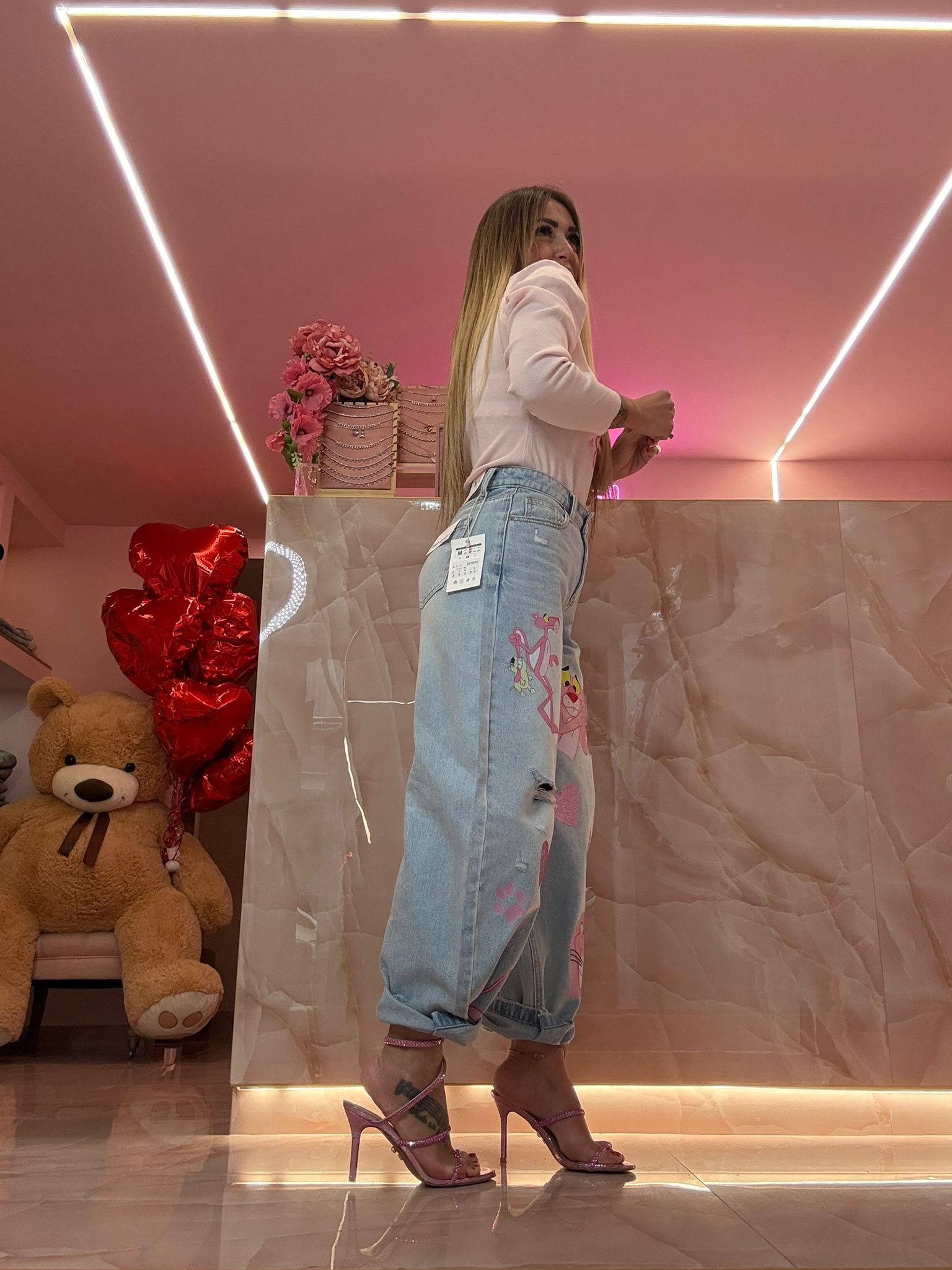Jeans Pantera Rosa ♥