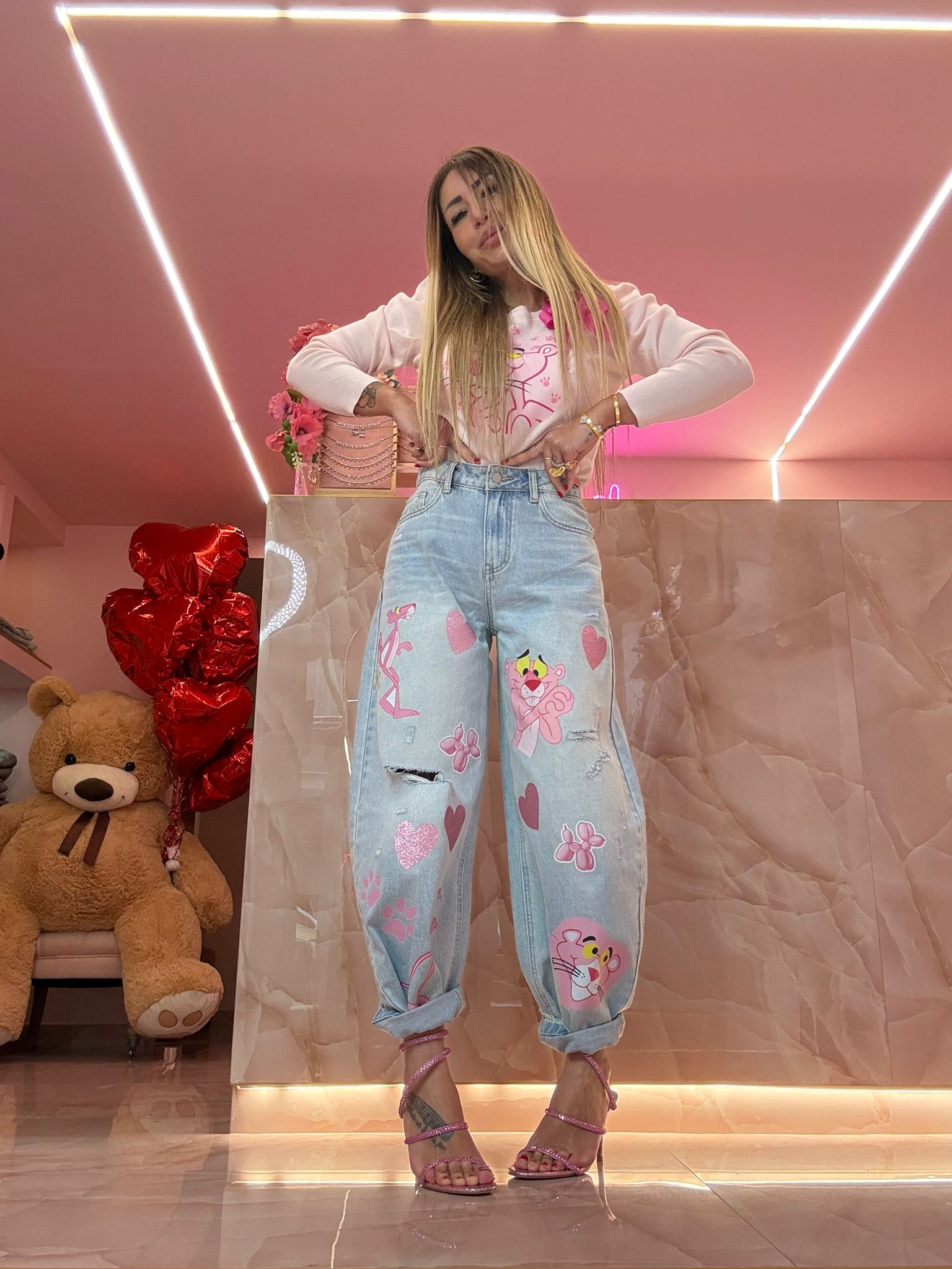 Jeans Pantera Rosa ♥