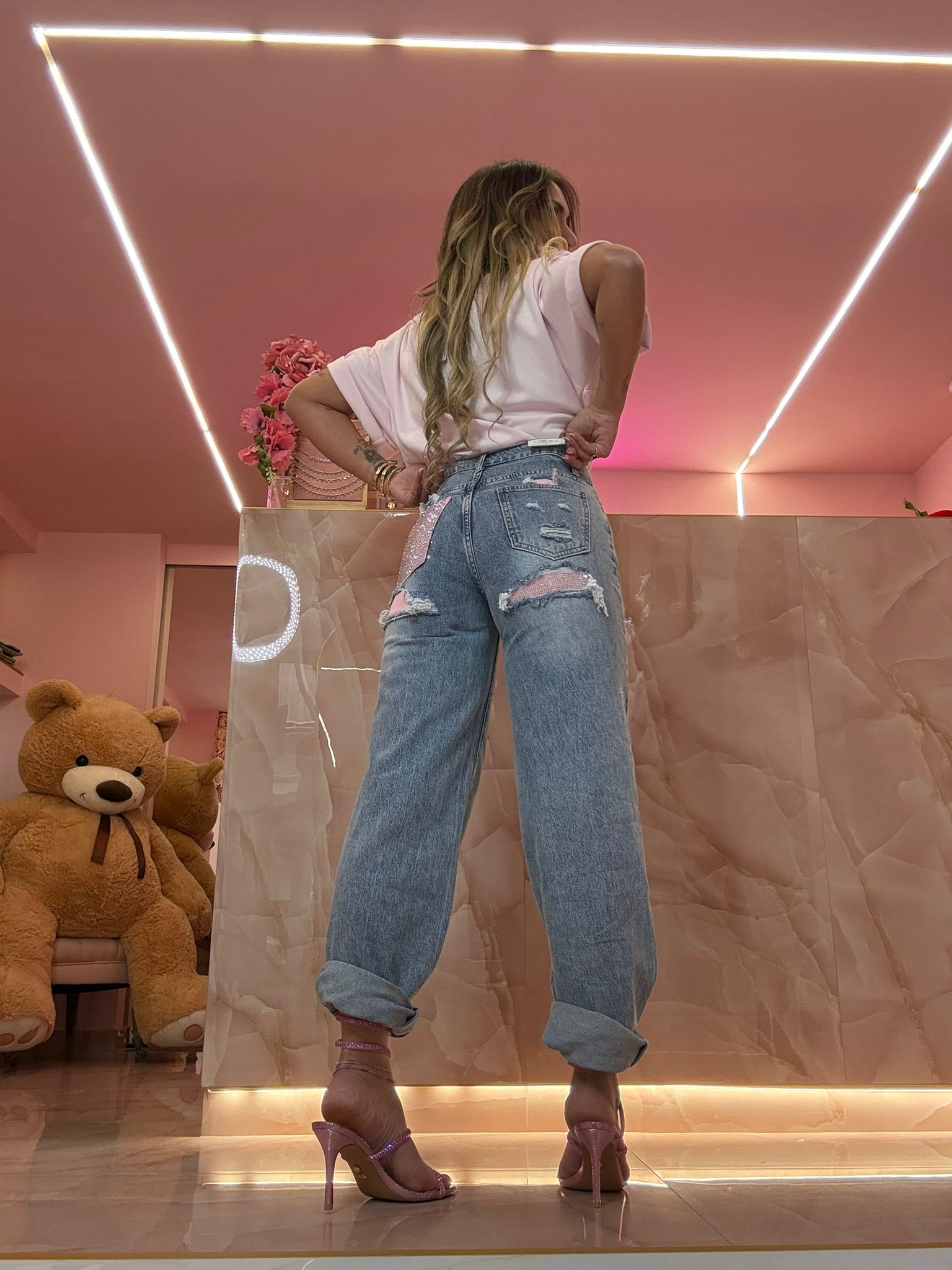 Jeans Tasca Glitter Rosa ♥