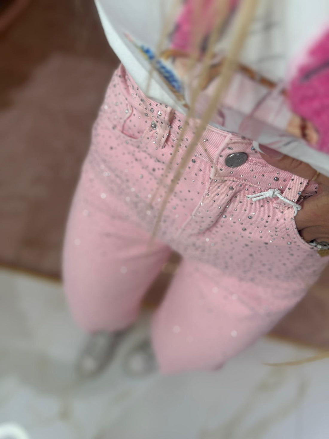 Il Nuovo Jeans Balloon Rosa Glitter ♥