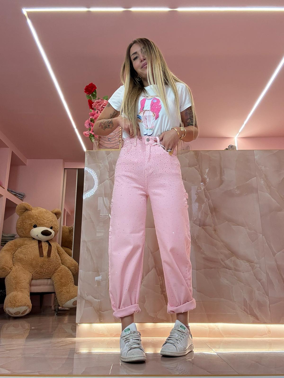 Il Nuovo Jeans Balloon Rosa Glitter ♥