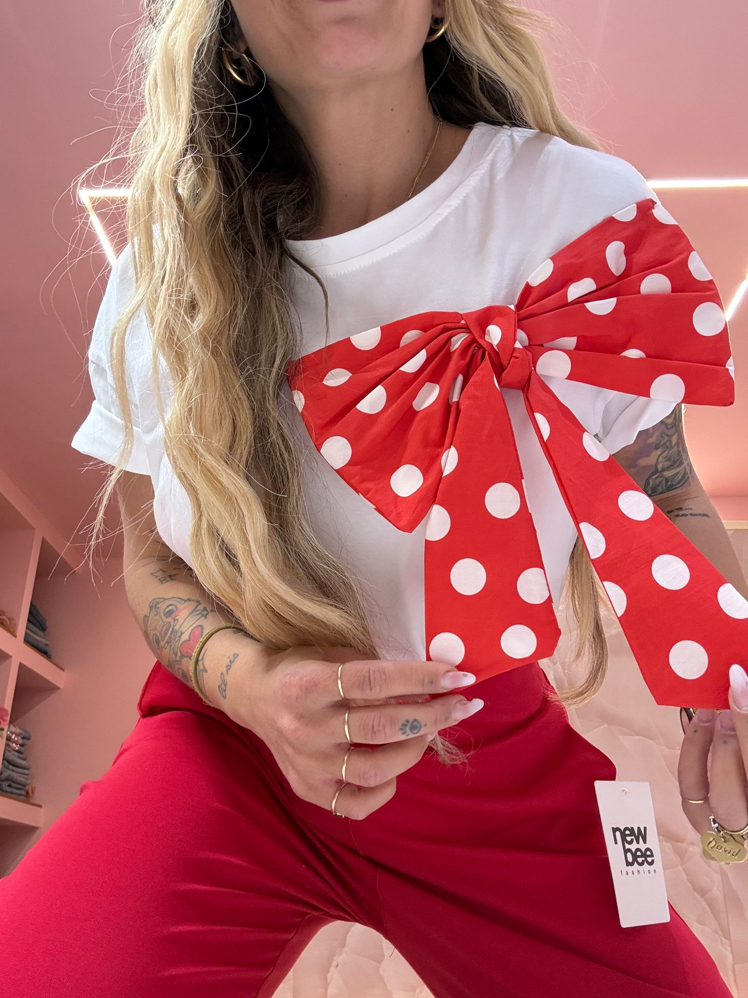 Shirt Fiocco Pois Rossi ♥