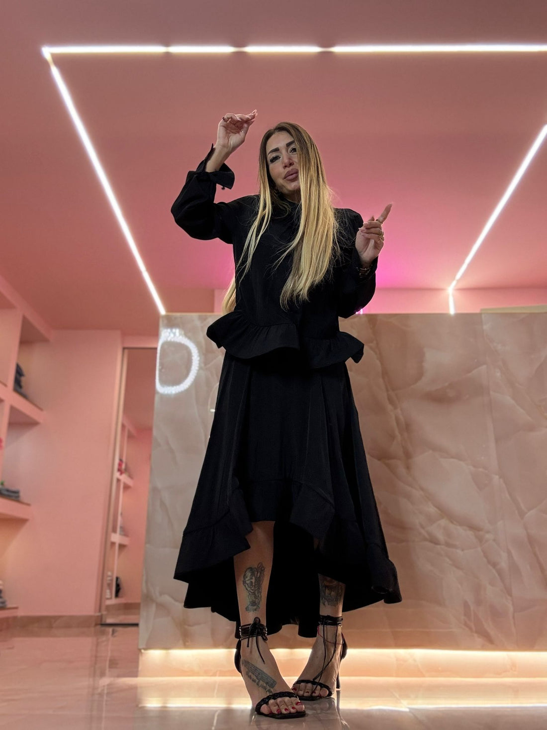 Coordinato Nero Svolazzante ♥