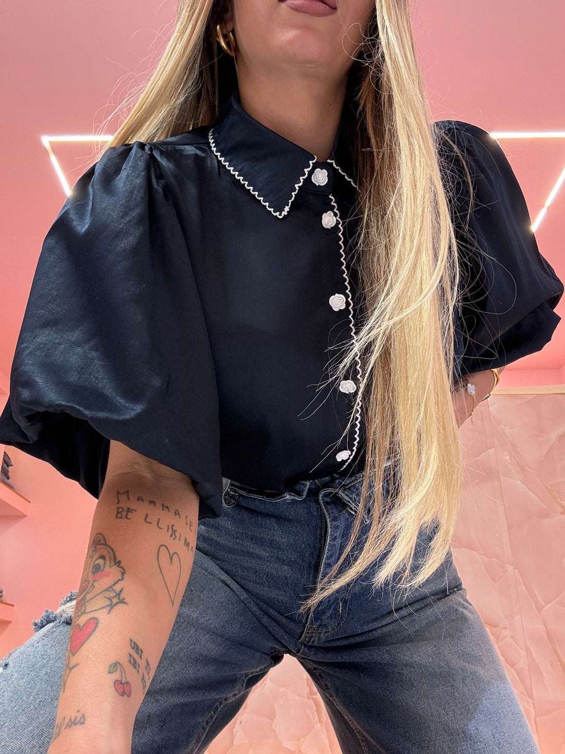 Camicia Peonia Blu Navy ♥