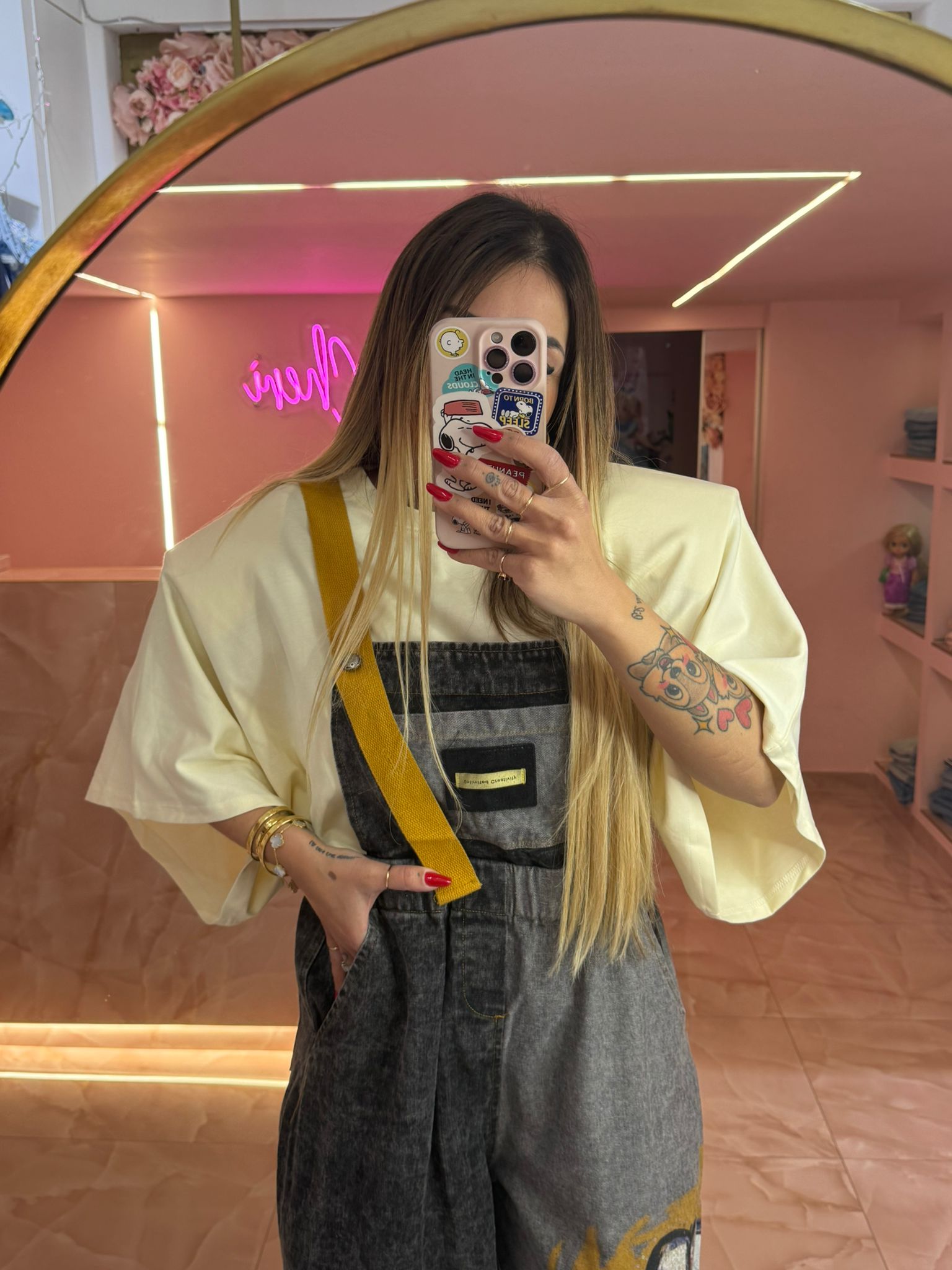Shirt Maxi Spallina TreQuarti Gialla Pstello ♥