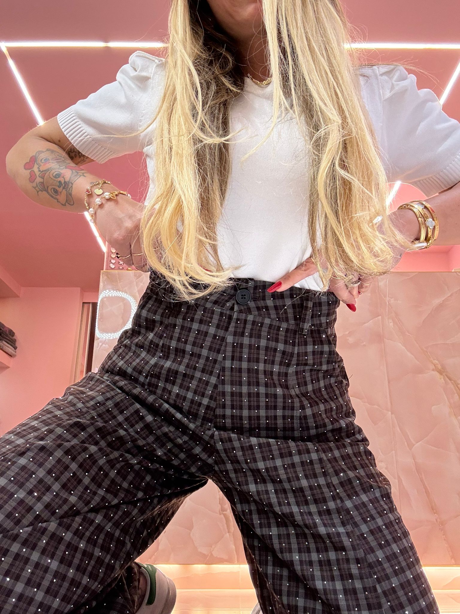 Pantaloni A Quadri Glitter ♥