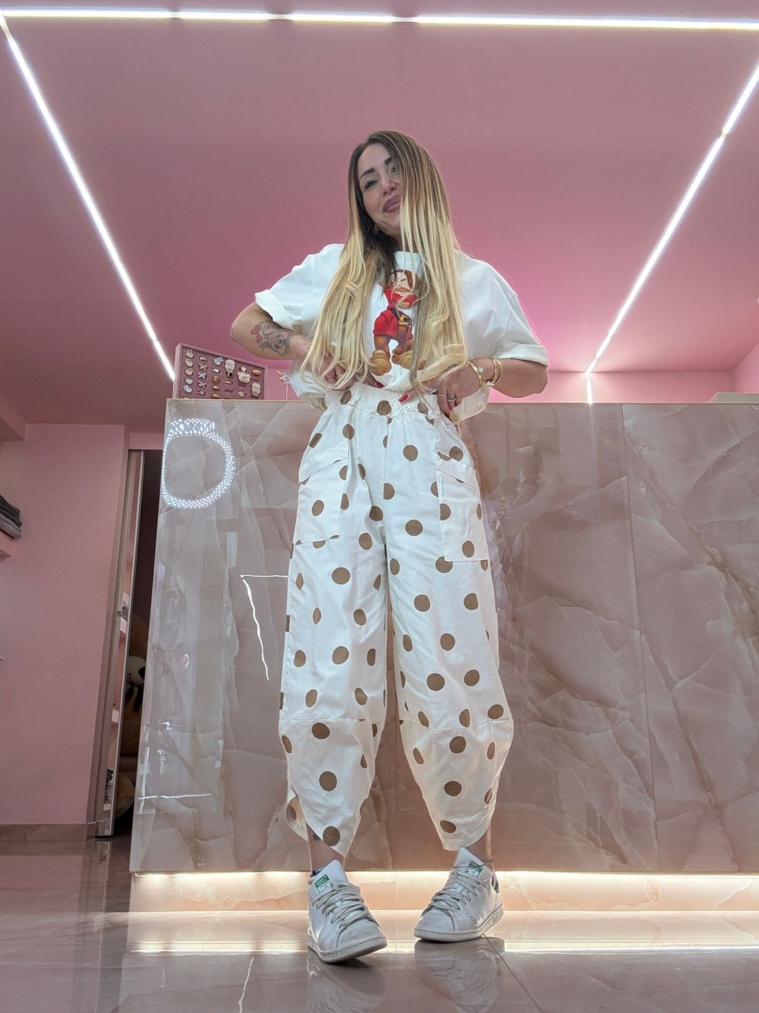 Pantalone Aladin Pois Marrò ♥