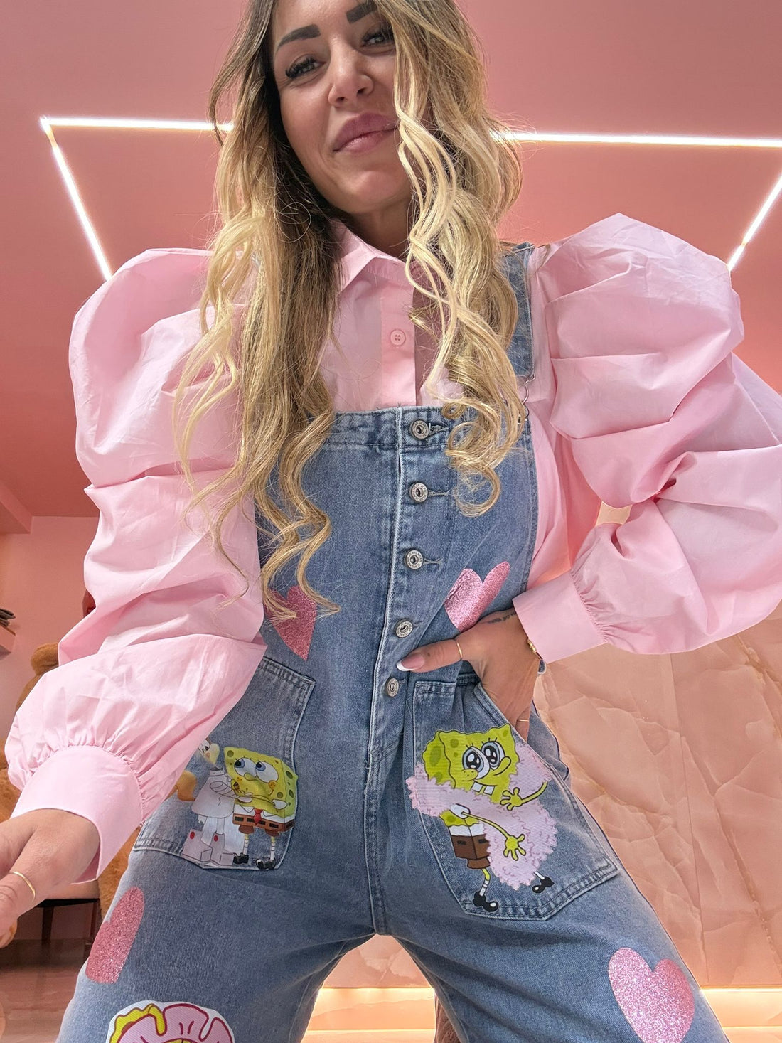 Camicia Manica Balloon Rosa ♥