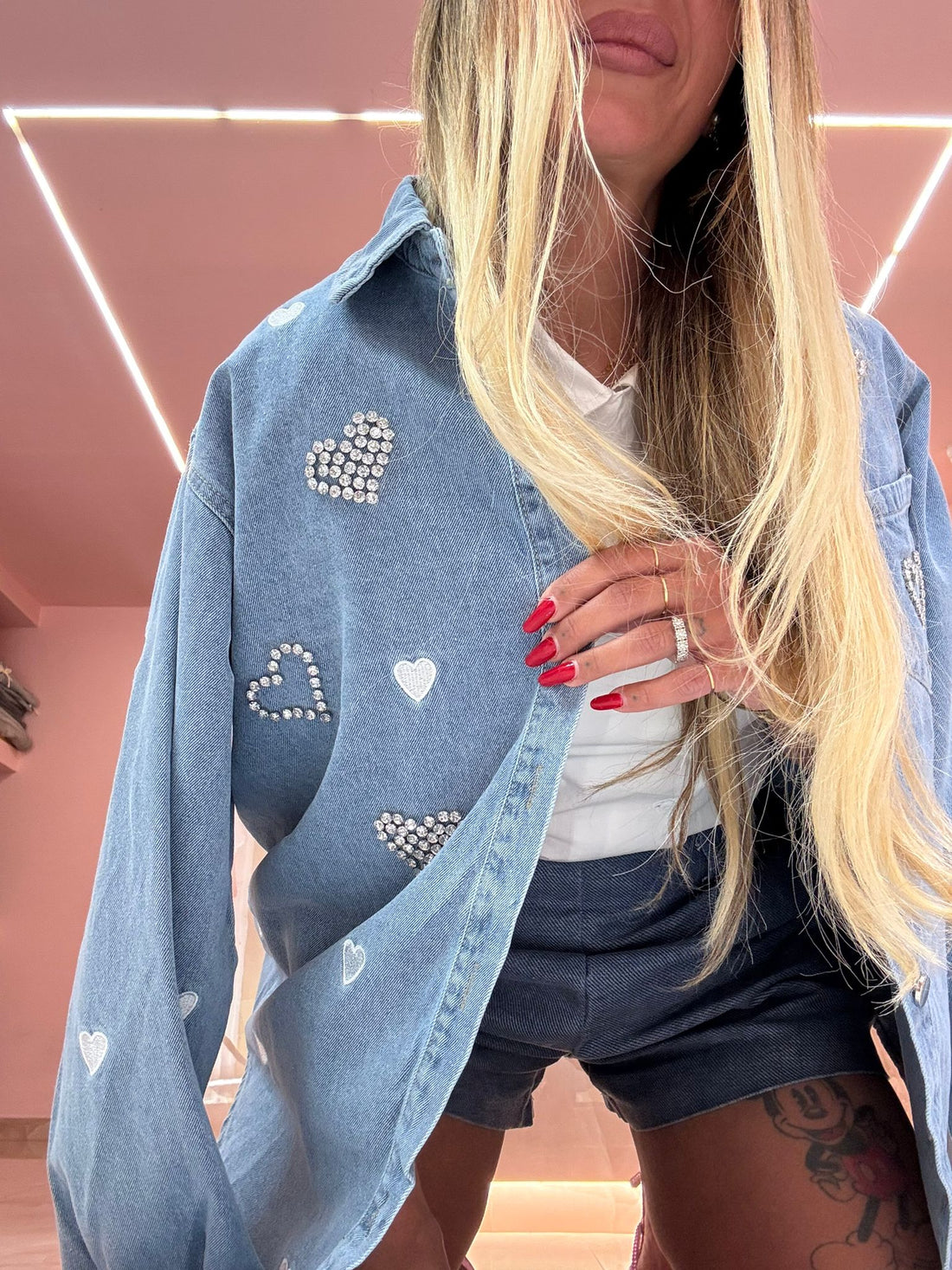 Camicia Maxi Cuoricioni Denim ♥
