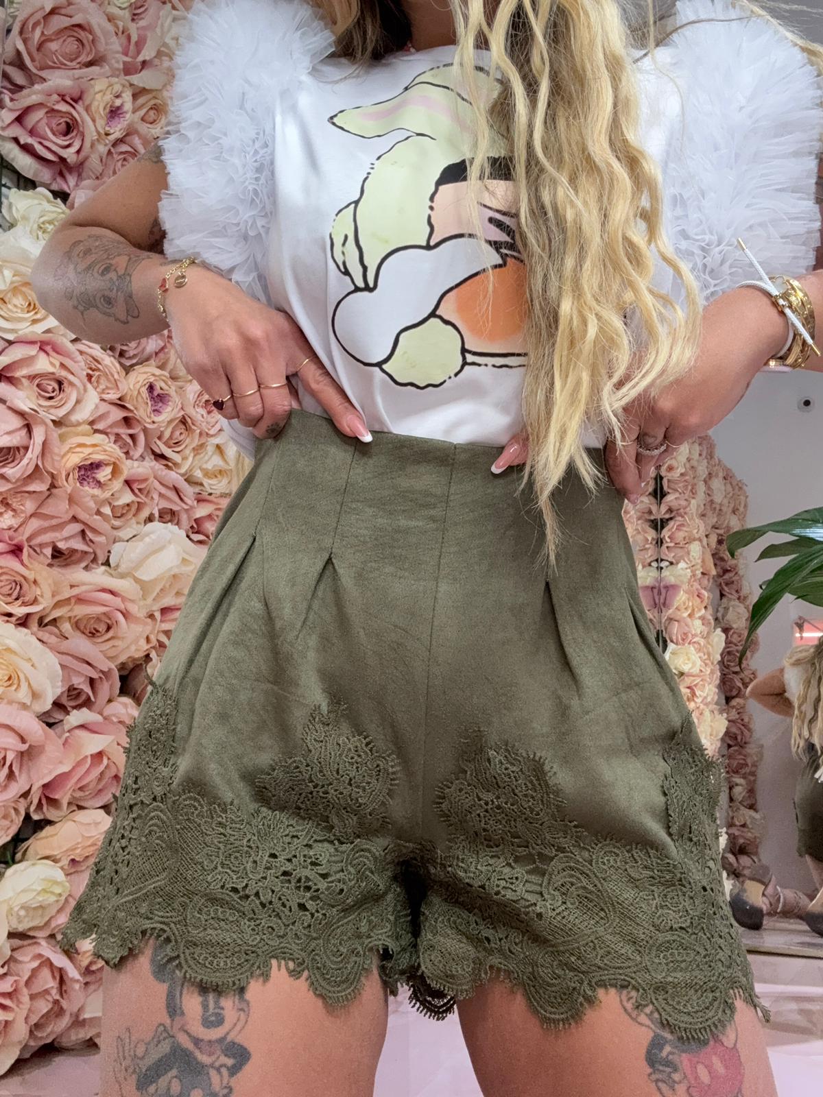 Pantaloncini In Renna Verde Malva ♥