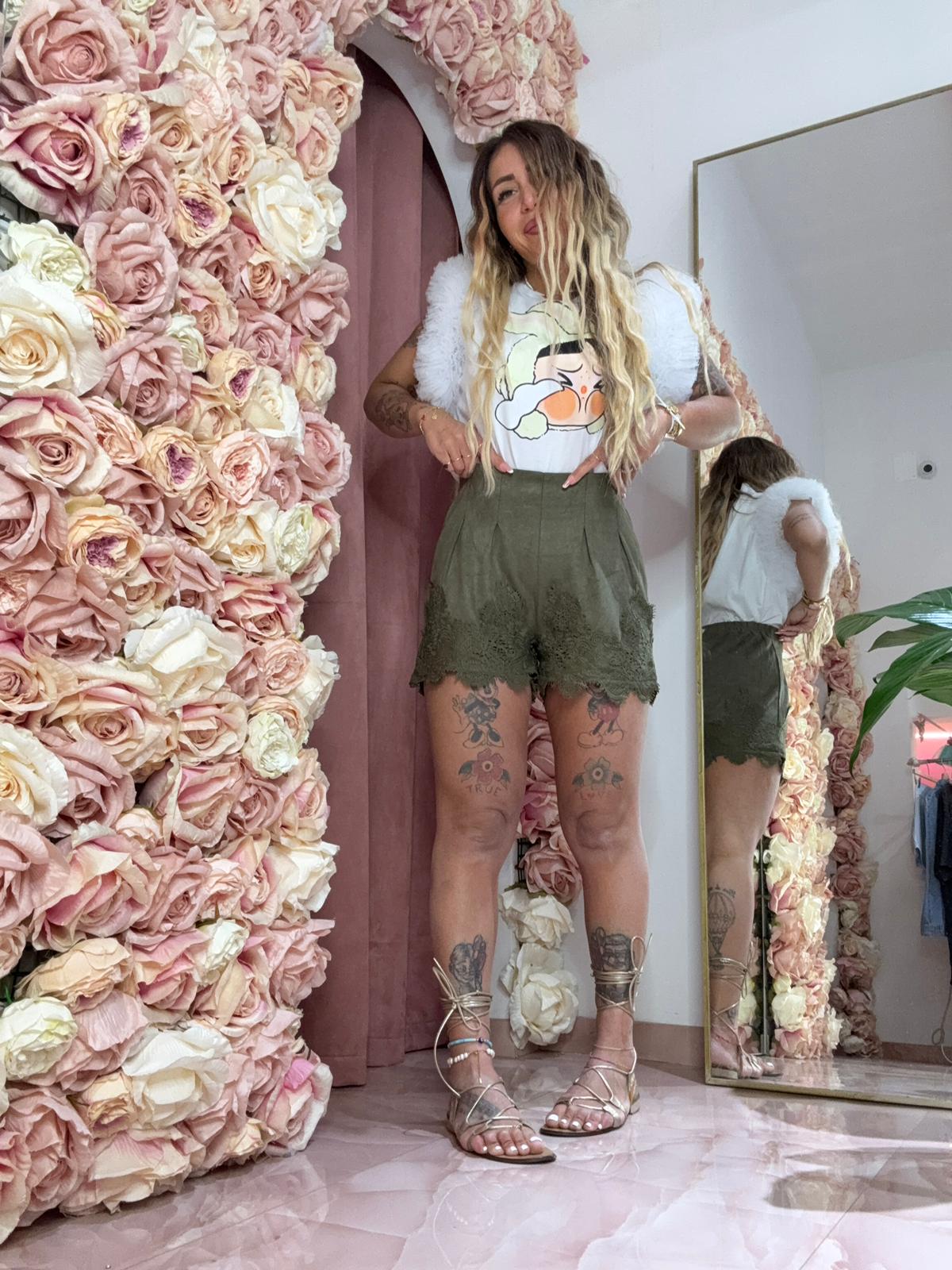 Pantaloncini In Renna Verde Malva ♥