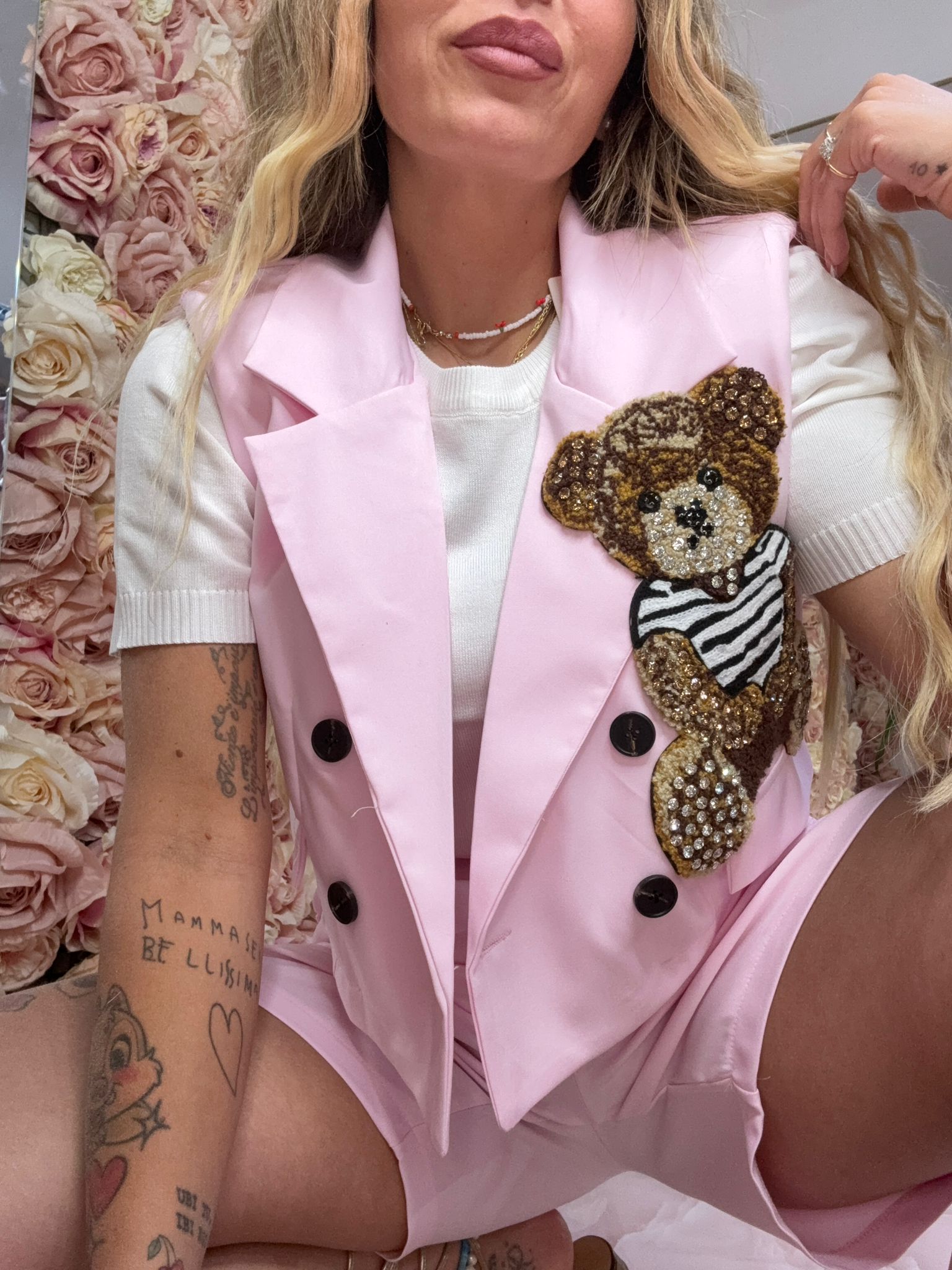 Coordinato Bermuda Teddy Da Spasso Rosa ♥