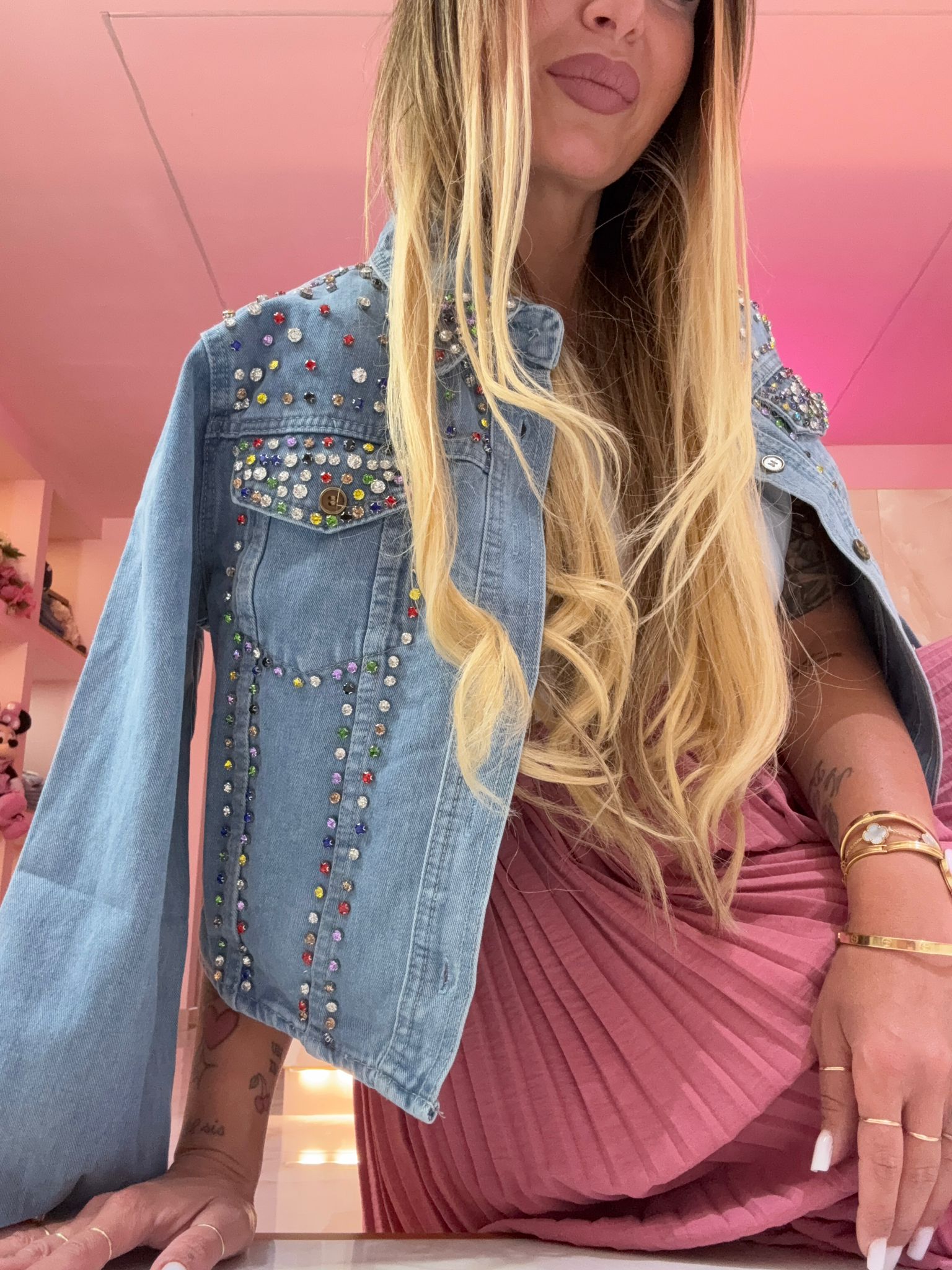 Giacca In Jeans Rainbow ♥