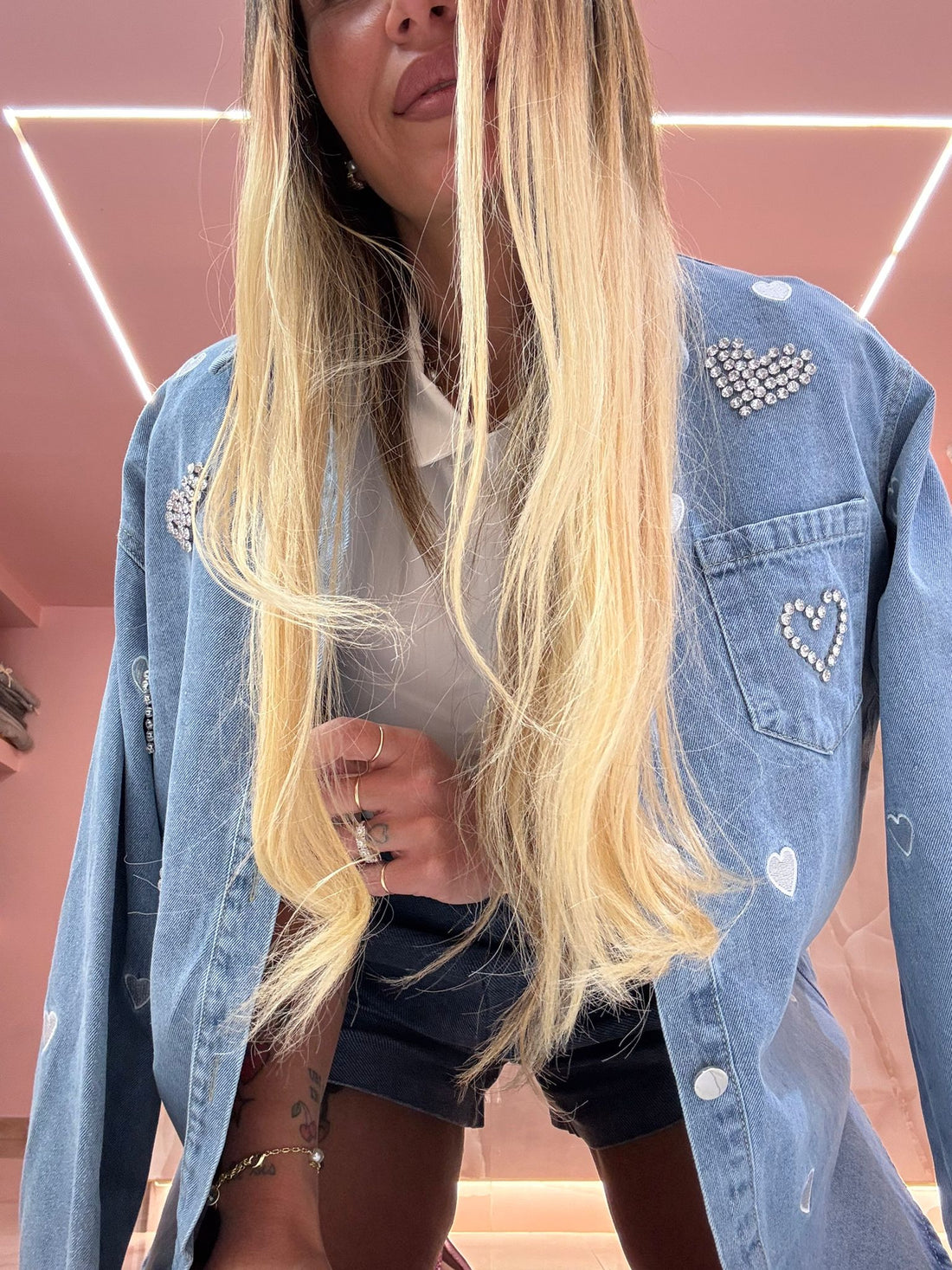 Camicia Maxi Cuoricioni Denim ♥