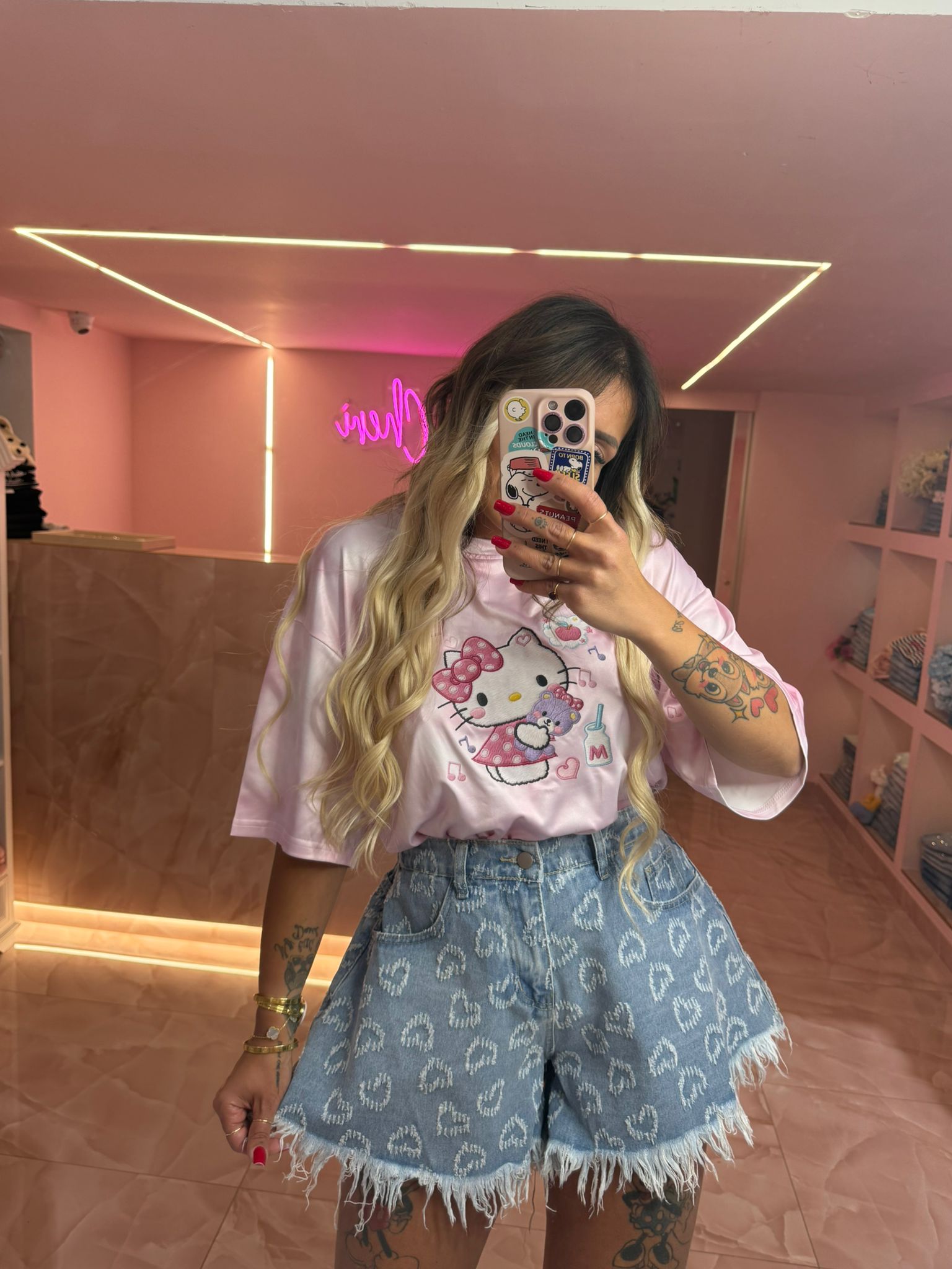 Short Denim Cuoricini Con La Pala ♥