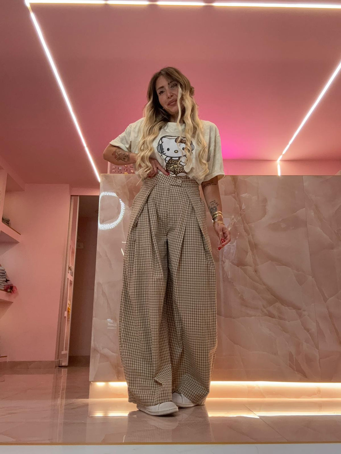 Pantalone Quadretti Beige Spasso ♥
