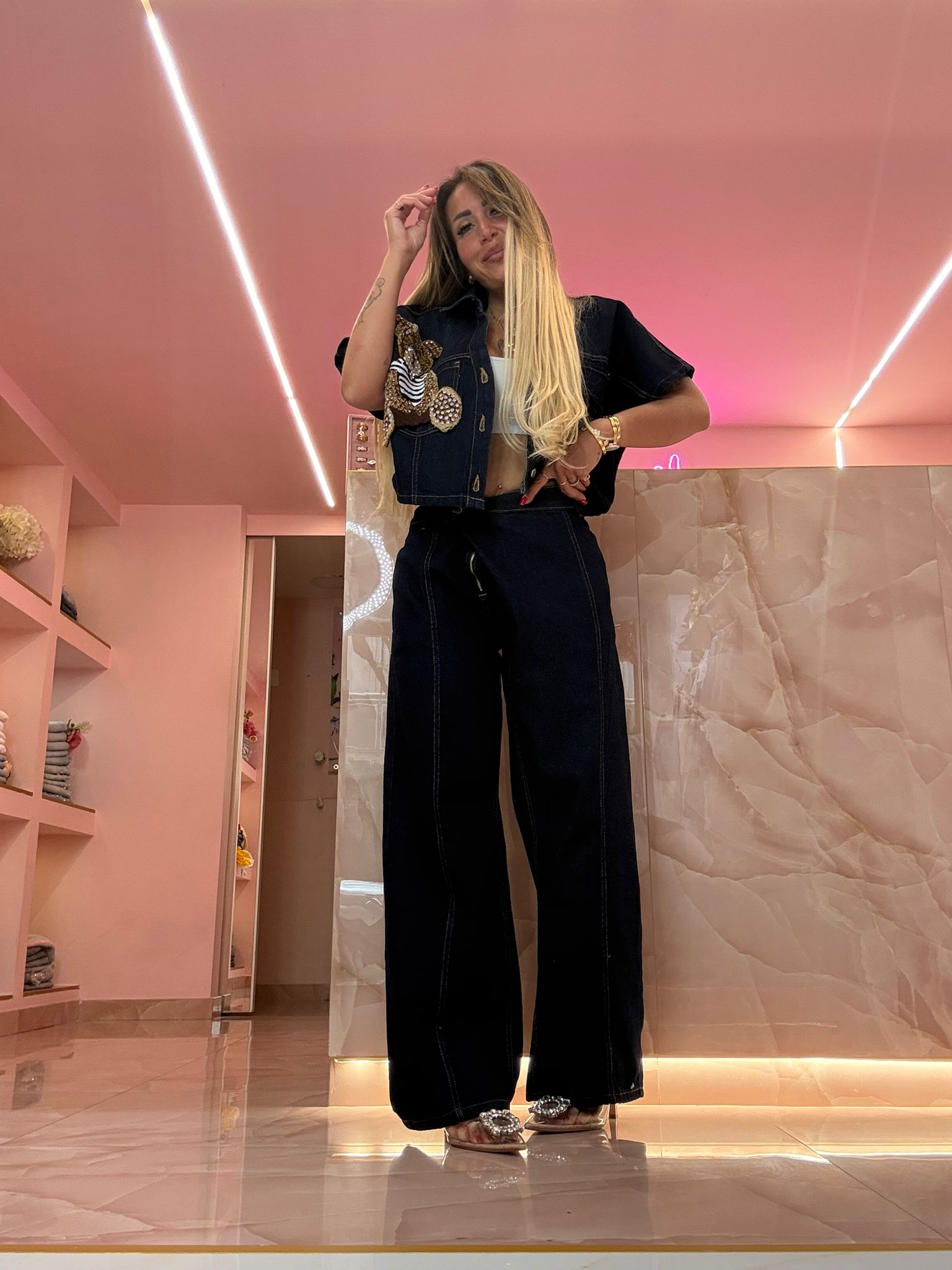 Coordinato Denim Teddy Sbrilluccicoso ♥