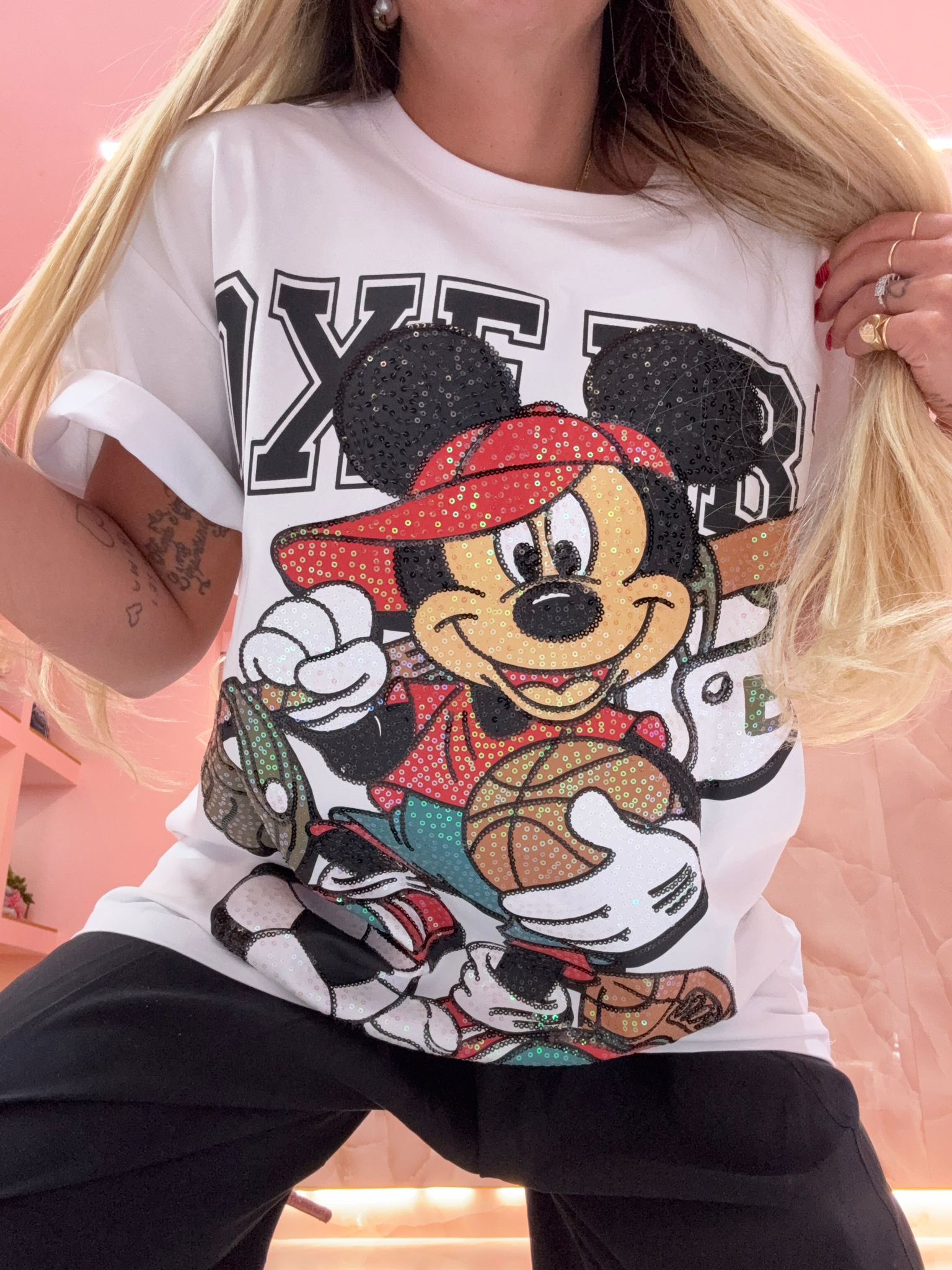Shirt Mouse Bianca Glitter ♥