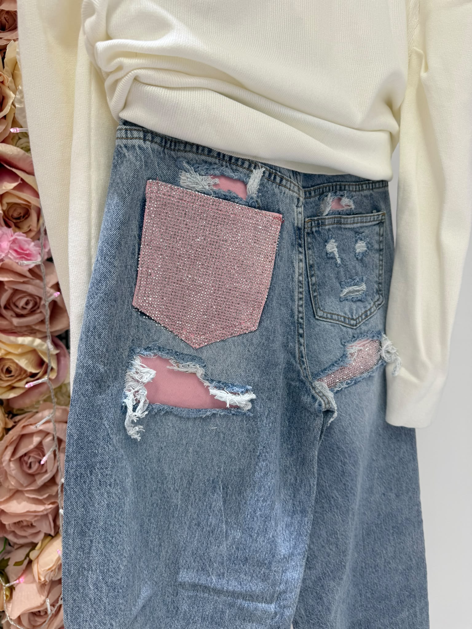 JEANS TASCA GLITTER ROSA SALDI!