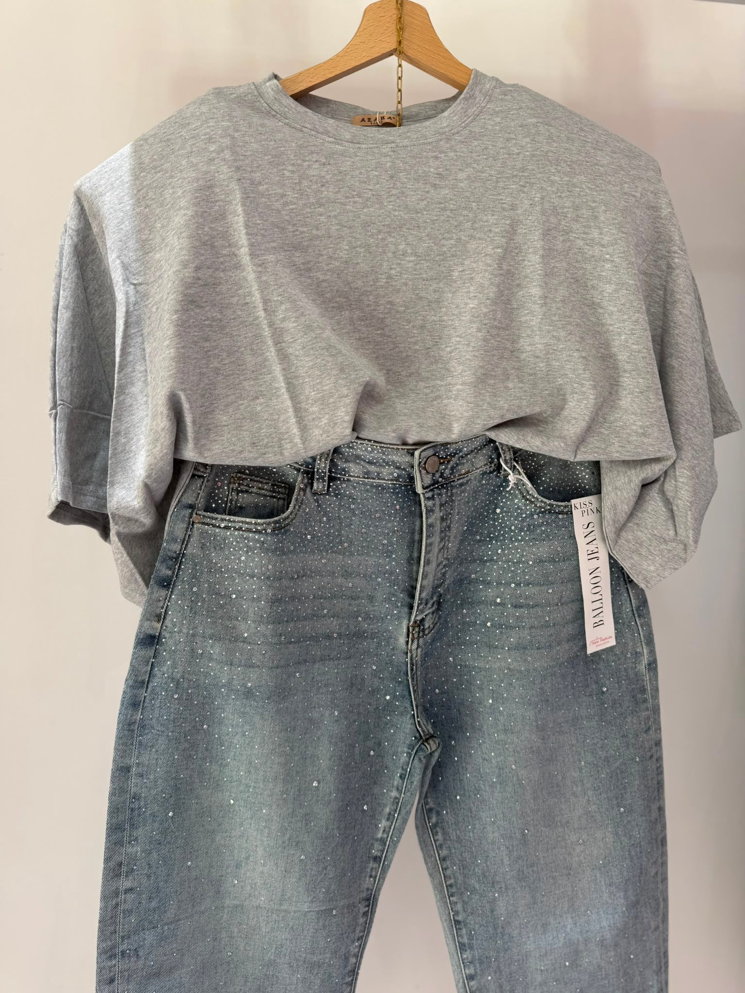 Shirt Maxi Spallina TreQuarti Grigia ♥