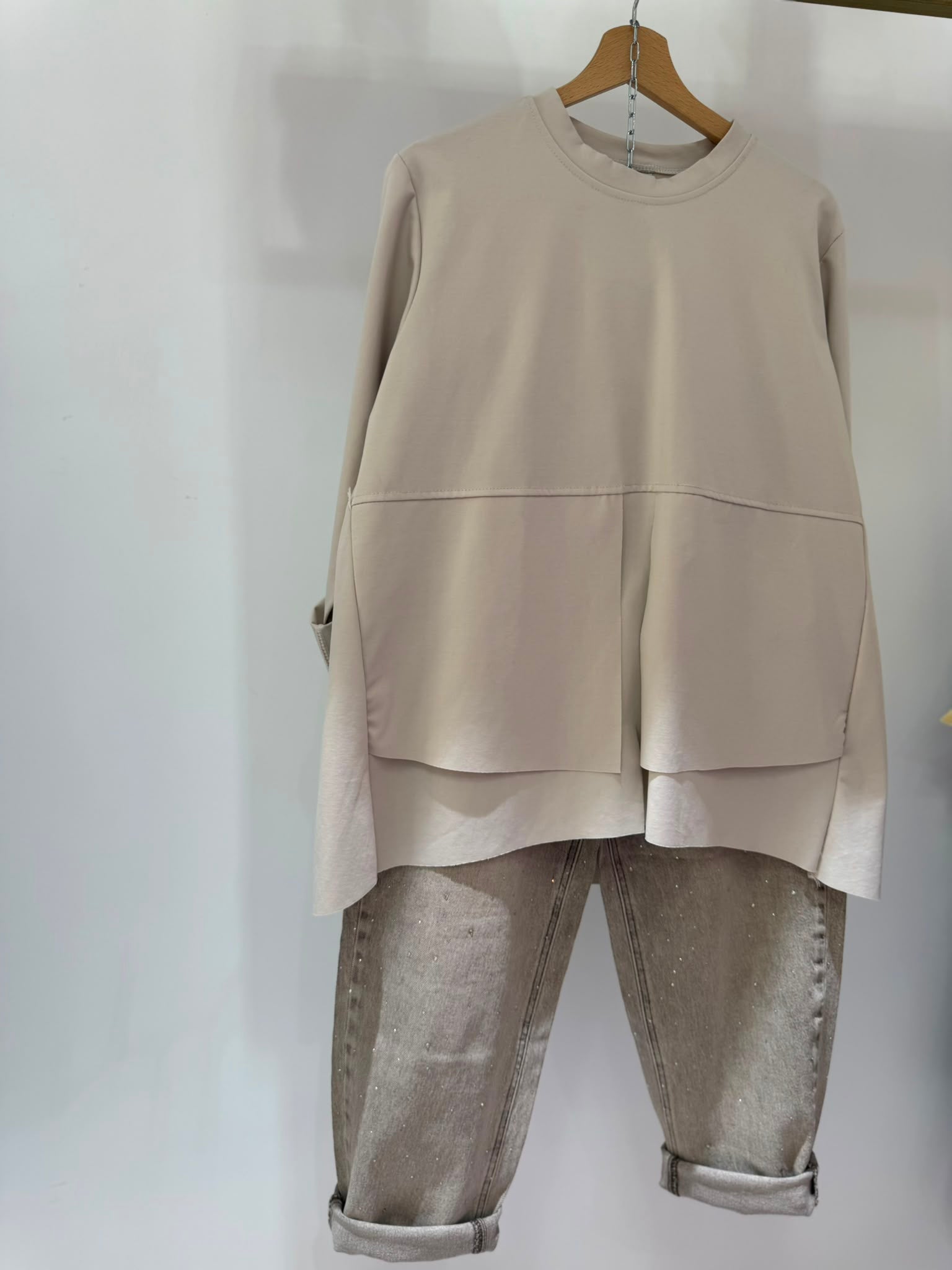 BLUSA BEIGE BOTTONCINI