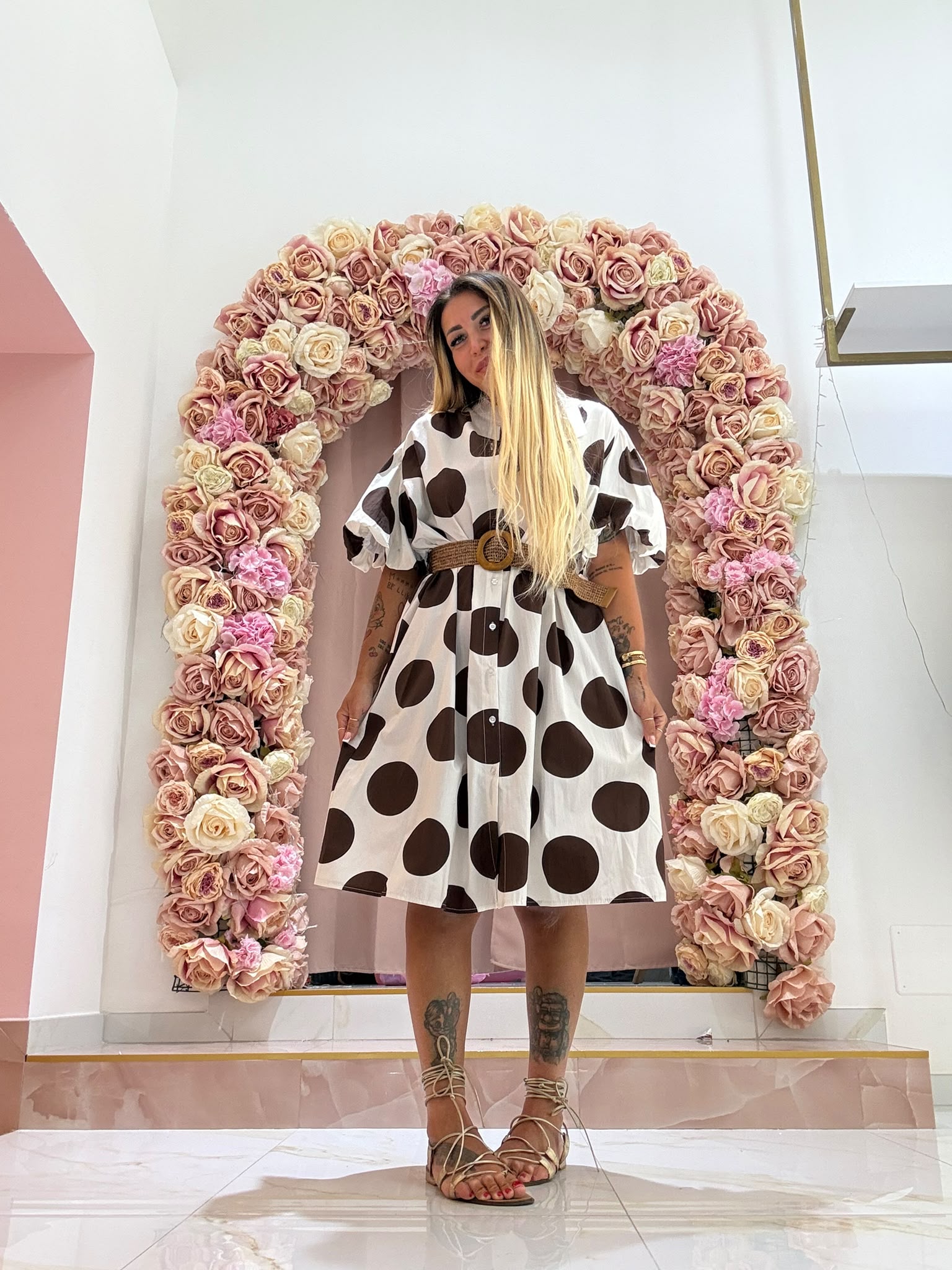 Abitino Cotone Pois Burro ♥