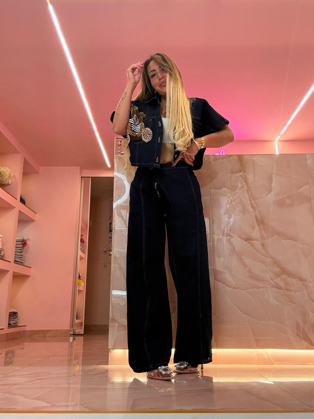 Coordinato Denim Teddy Sbrilluccicoso ♥