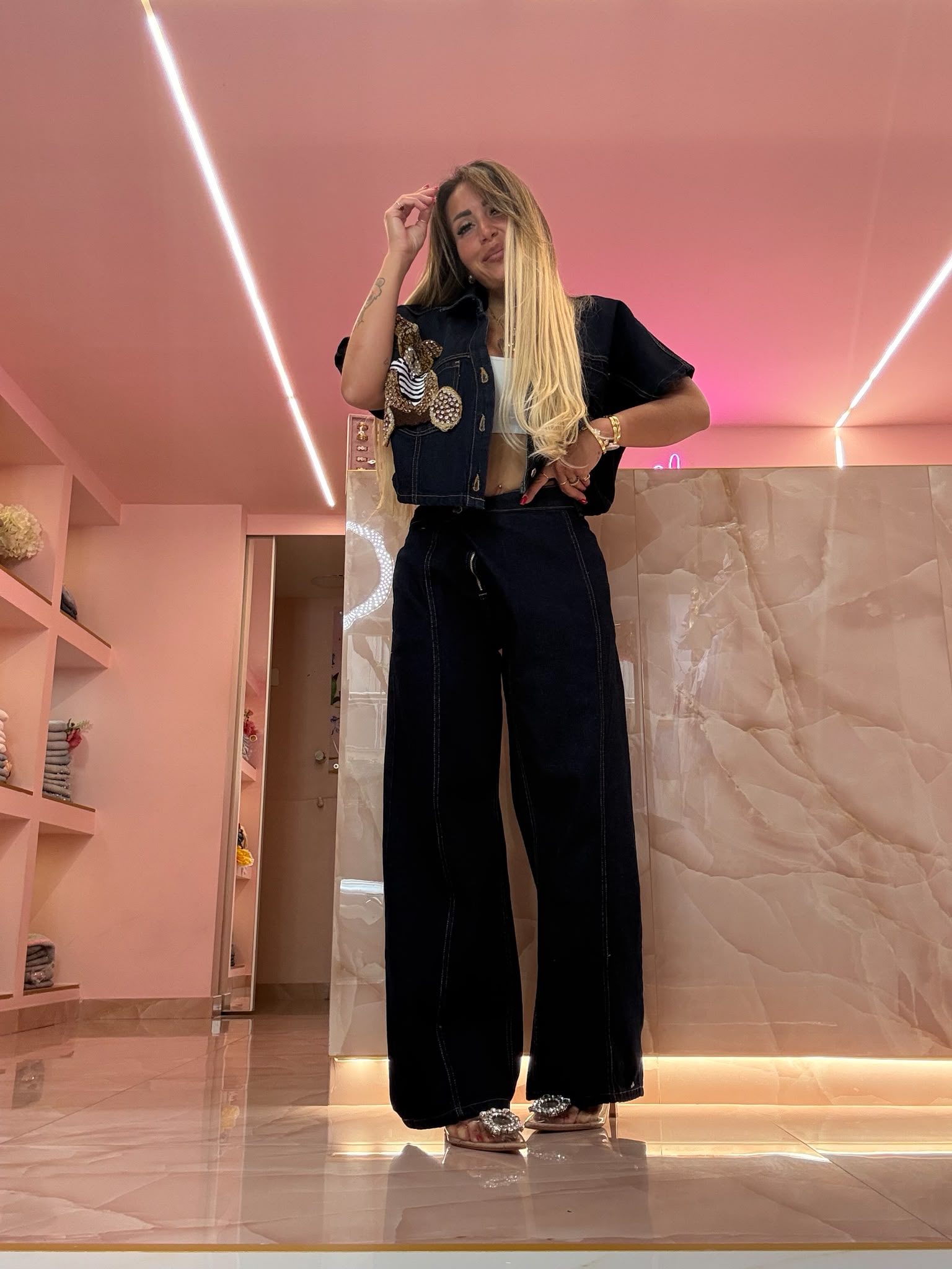 Coordinato Denim Teddy Sbrilluccicoso ♥