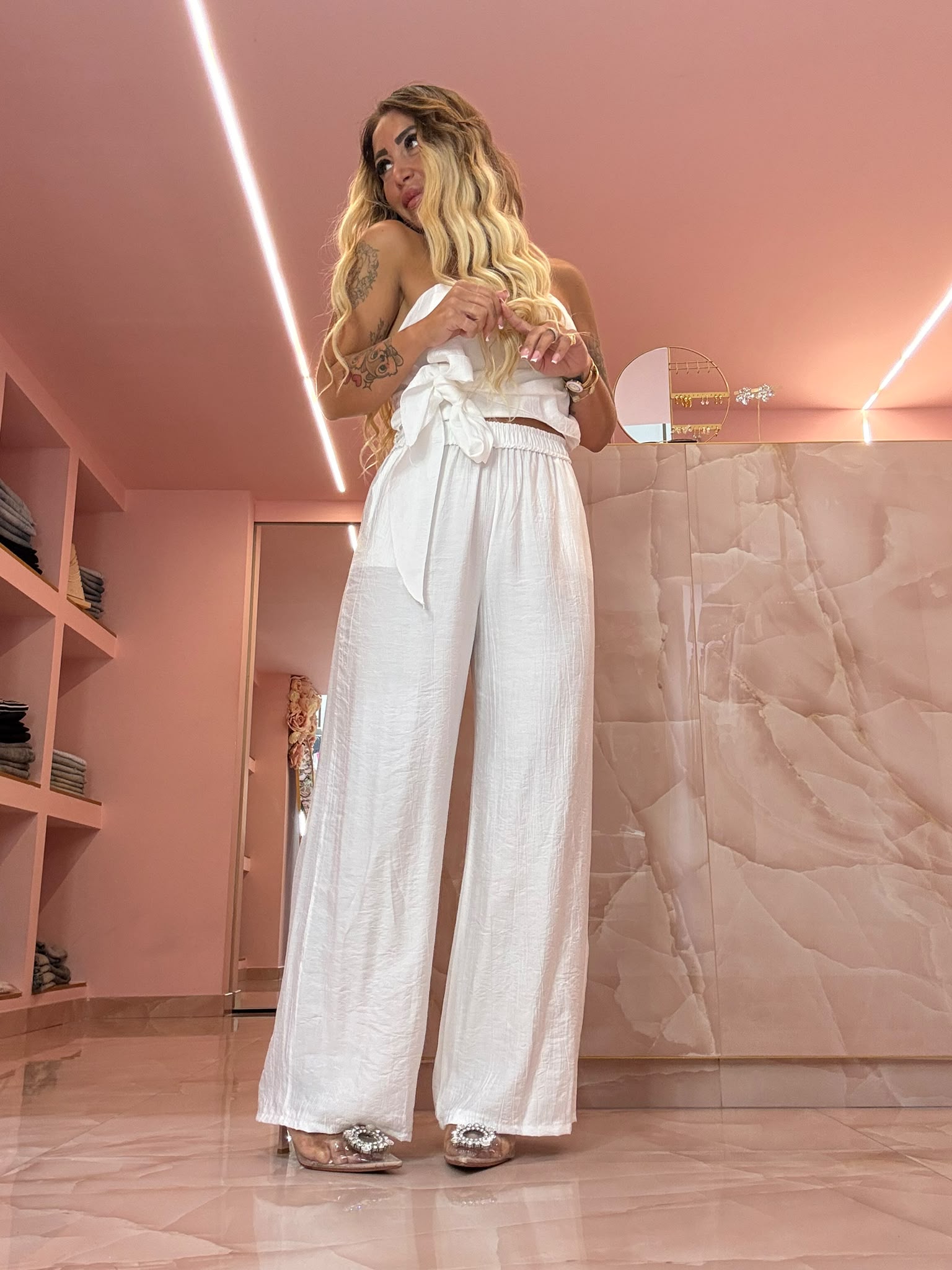 Coordinato Con I Fiocchi Bianco ♥