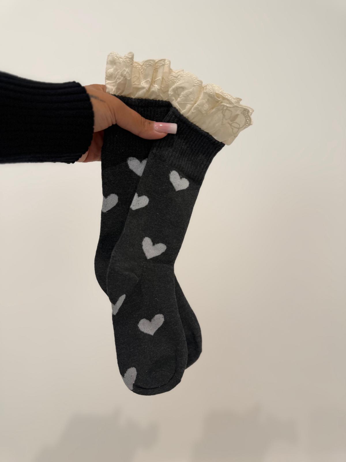 Calzini Cuore Grigio Scuro ♥
