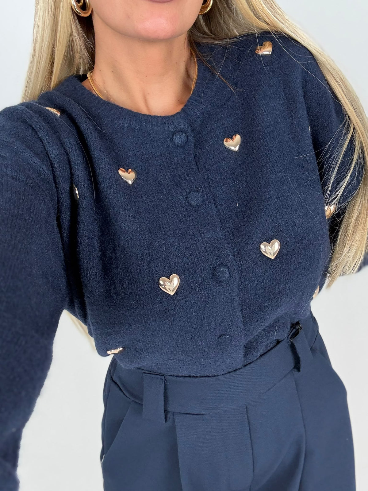 Cardigan Maglioncino Cuoricini Borchietta ♥