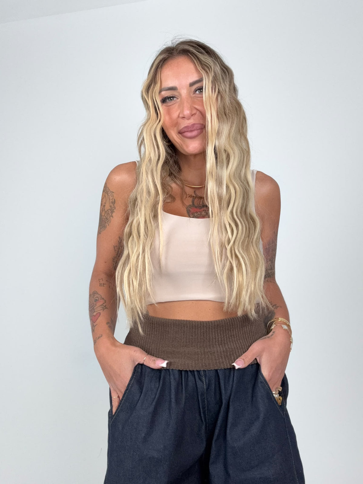 Canotta Crop Lycra Cappuccino ♥