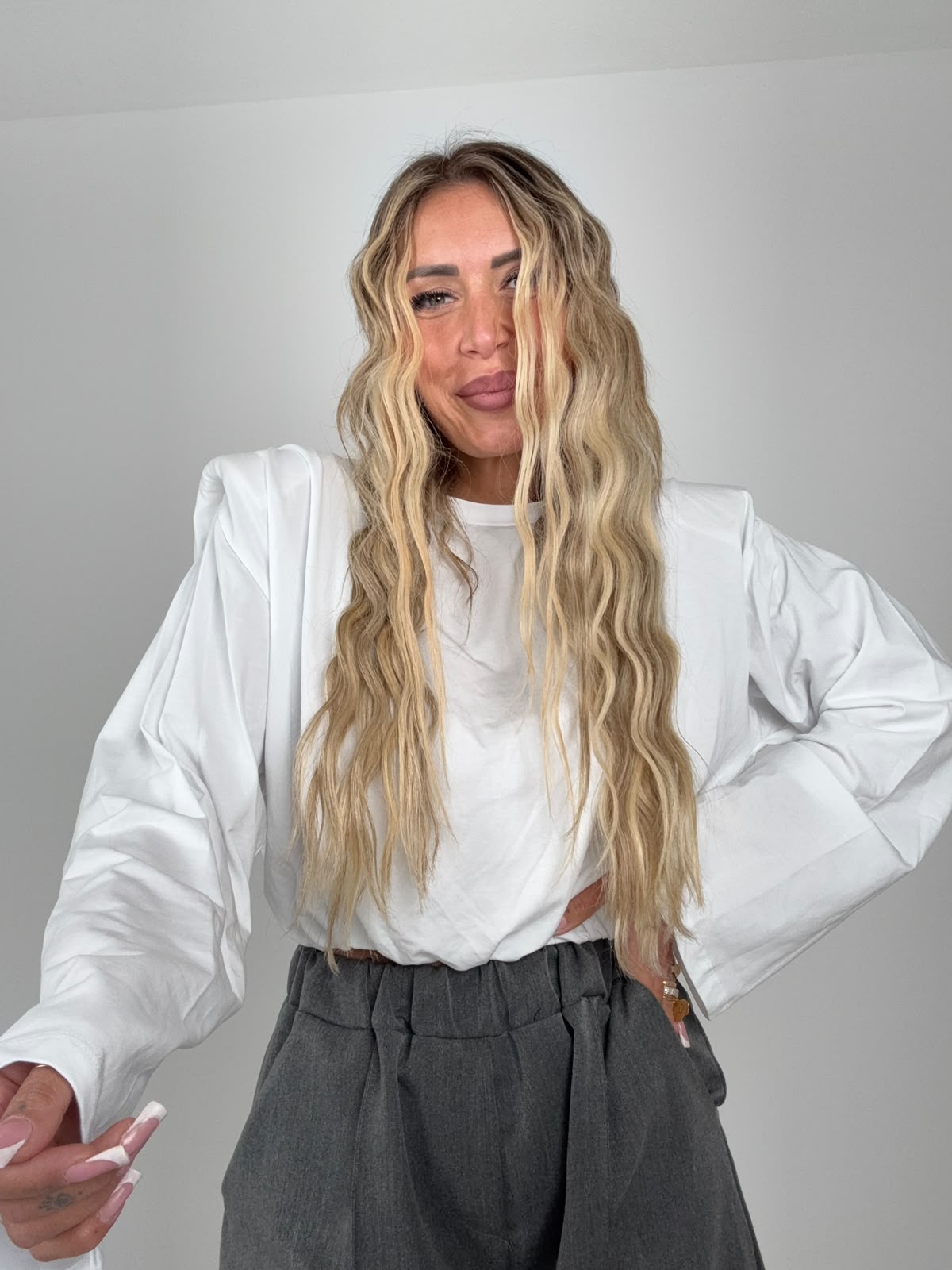 Shirt Manica Lunga Just West bianca ♥