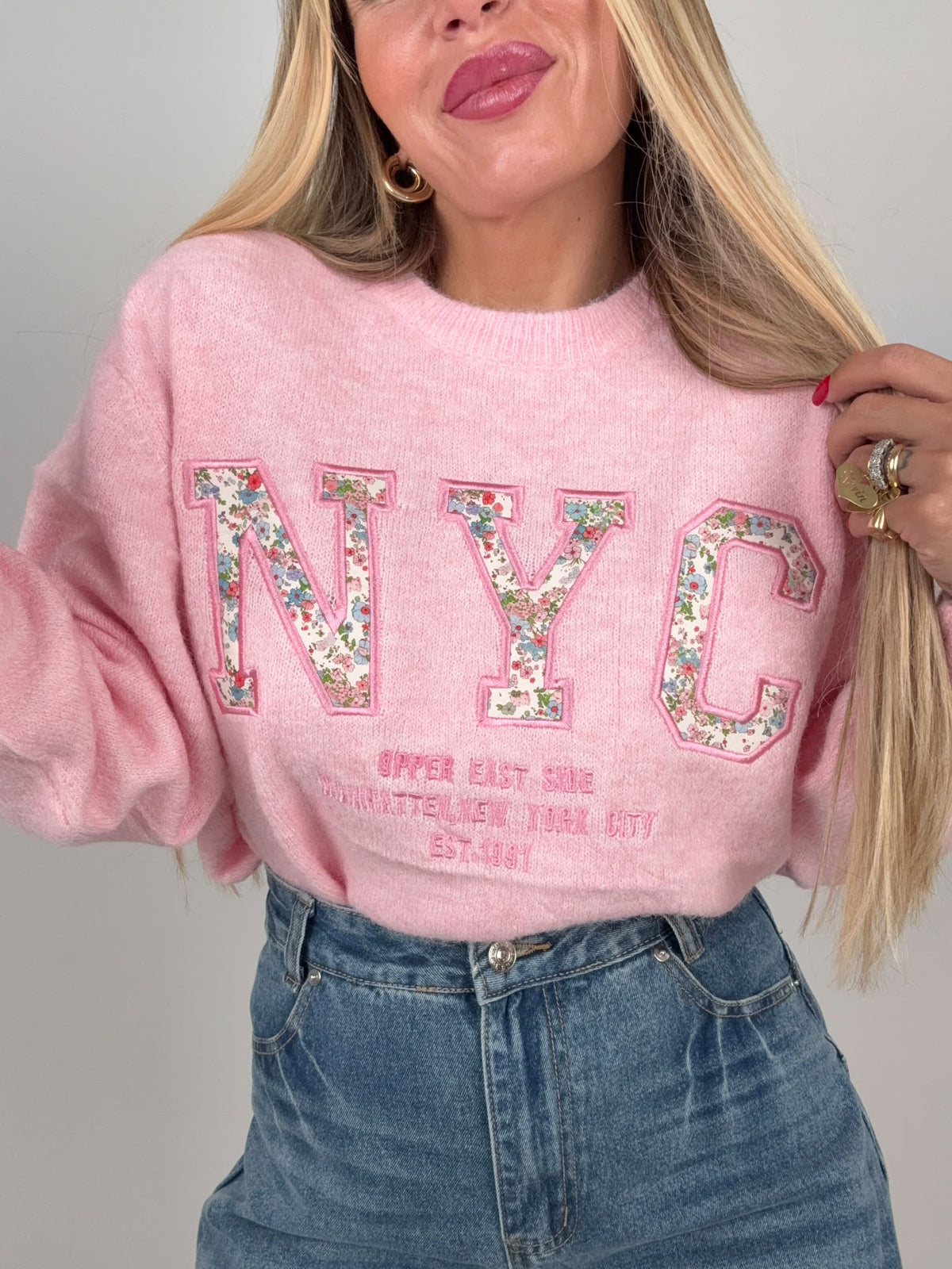 Maglioncino NewYork Flower Rosa ♥
