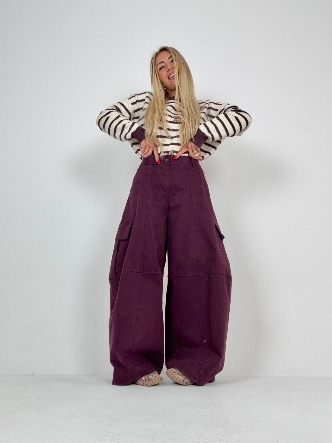 Pantalone Cargo Bordeaux ♥